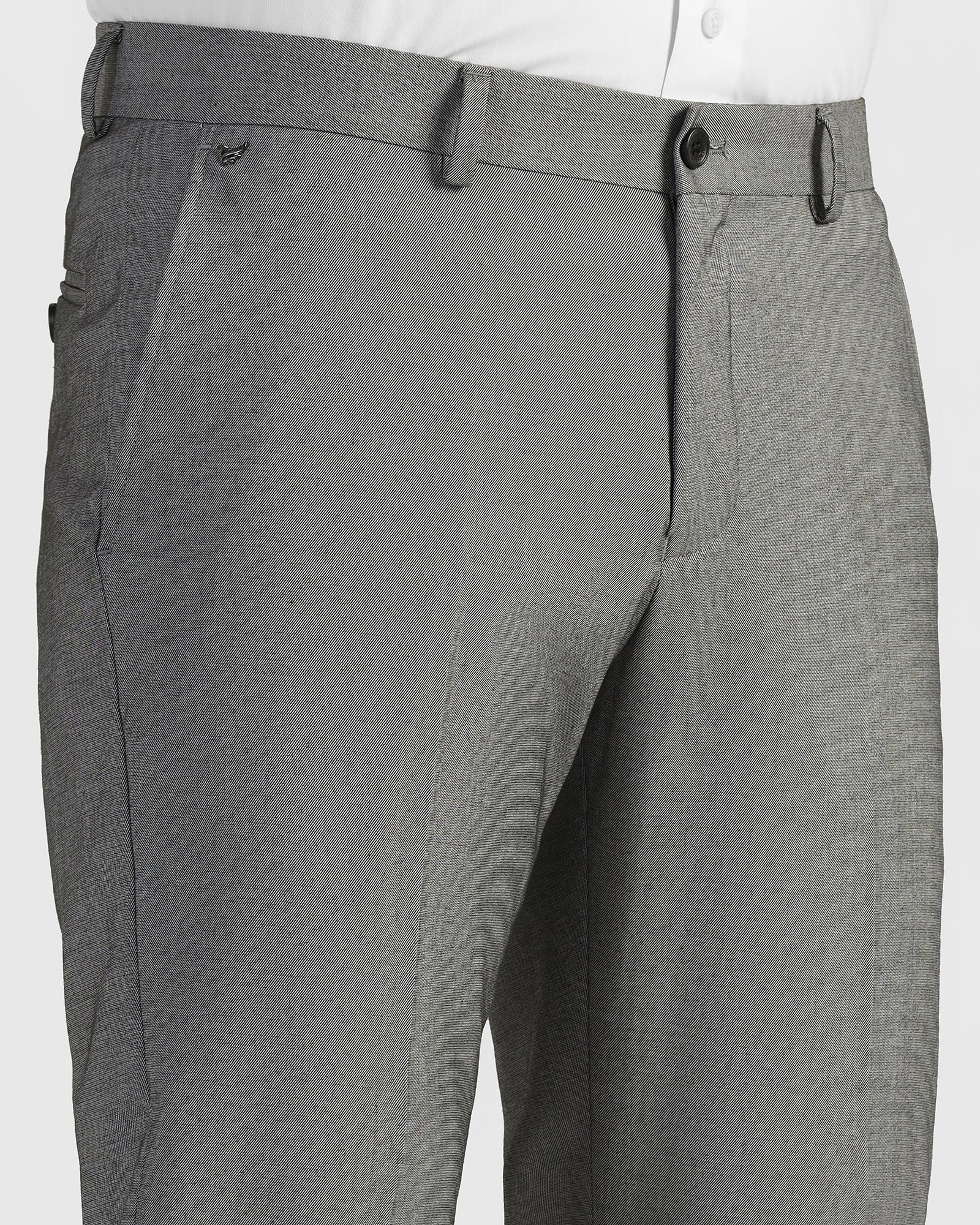 Slim Comfort B-95 Formal Grey Solid Trouser - Musk