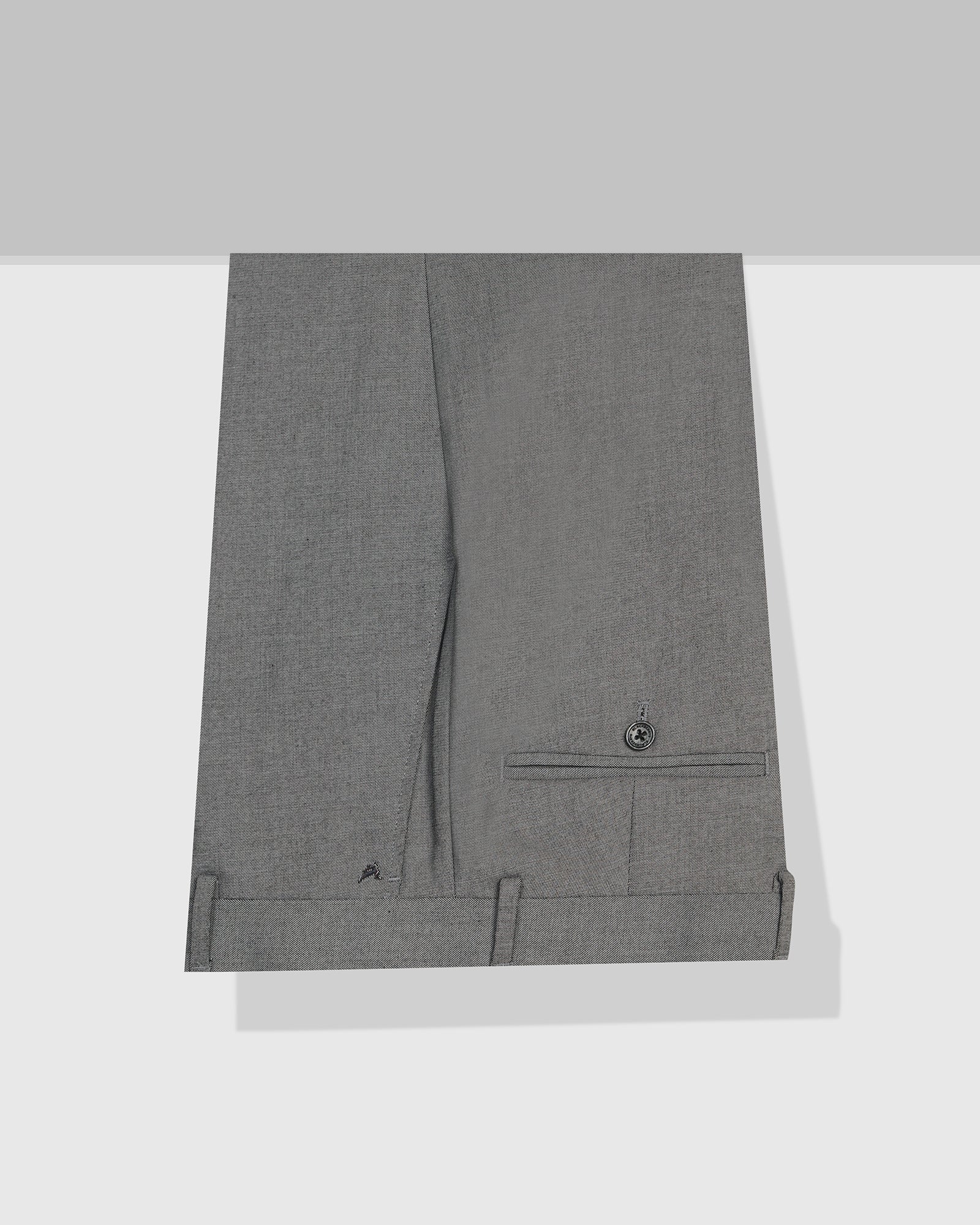 Slim Comfort B-95 Formal Grey Solid Trouser - Musk