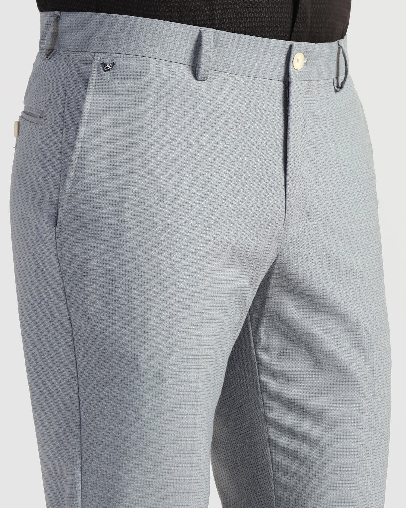 Slim Comfort B-95 Formal Light Blue Check Trouser - Windsor