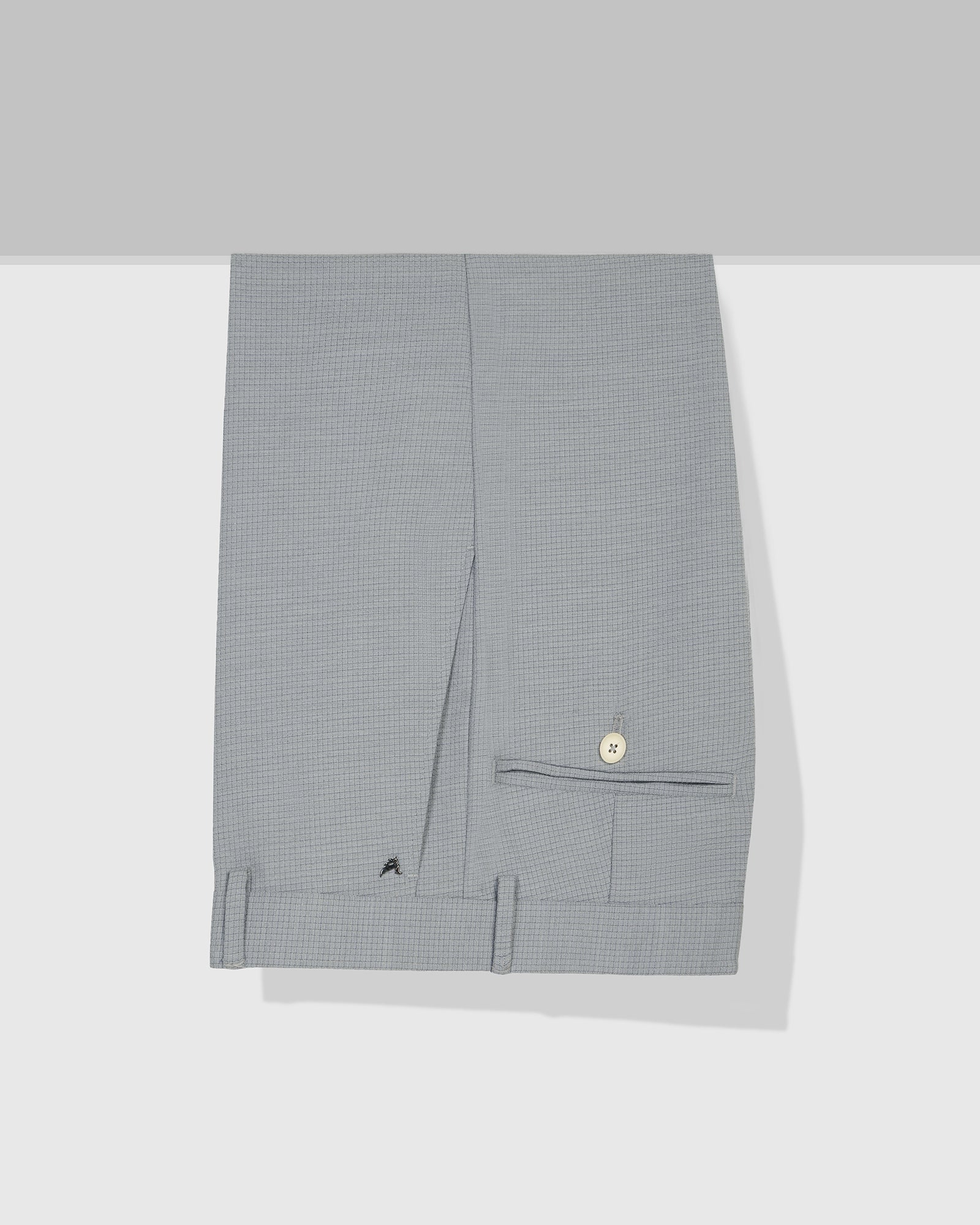 Slim Comfort B-95 Formal Light Blue Check Trouser - Windsor