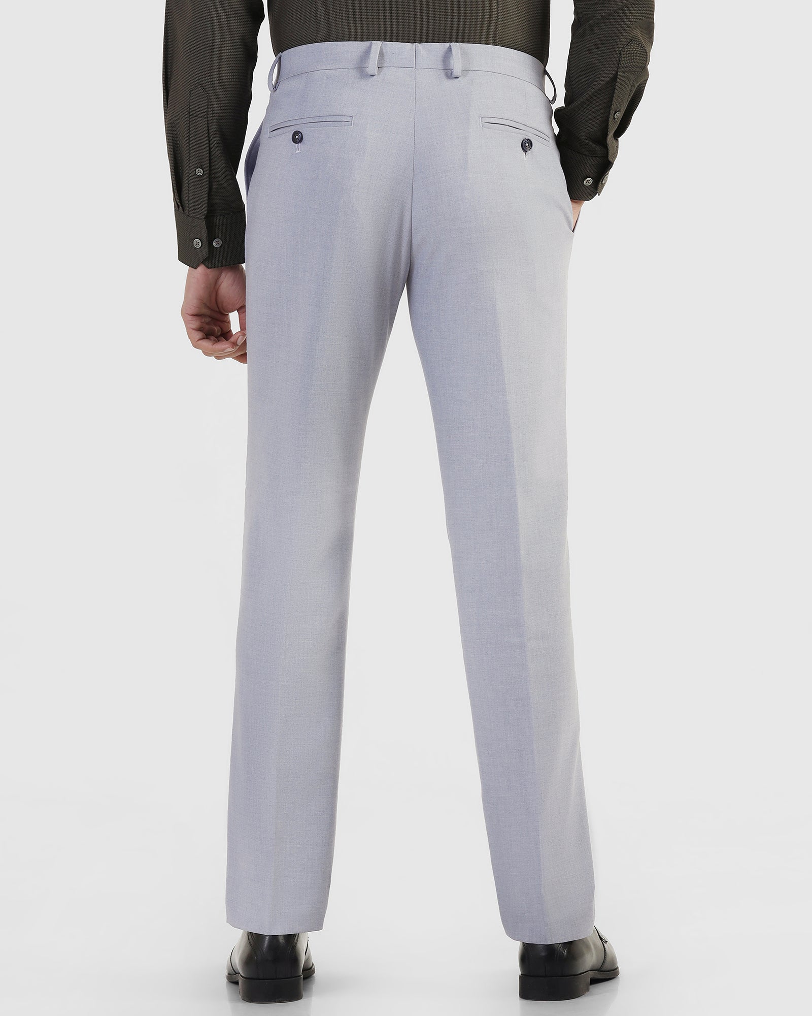 Slim Comfort B-95 Formal Light Blue Solid Trouser - Musk