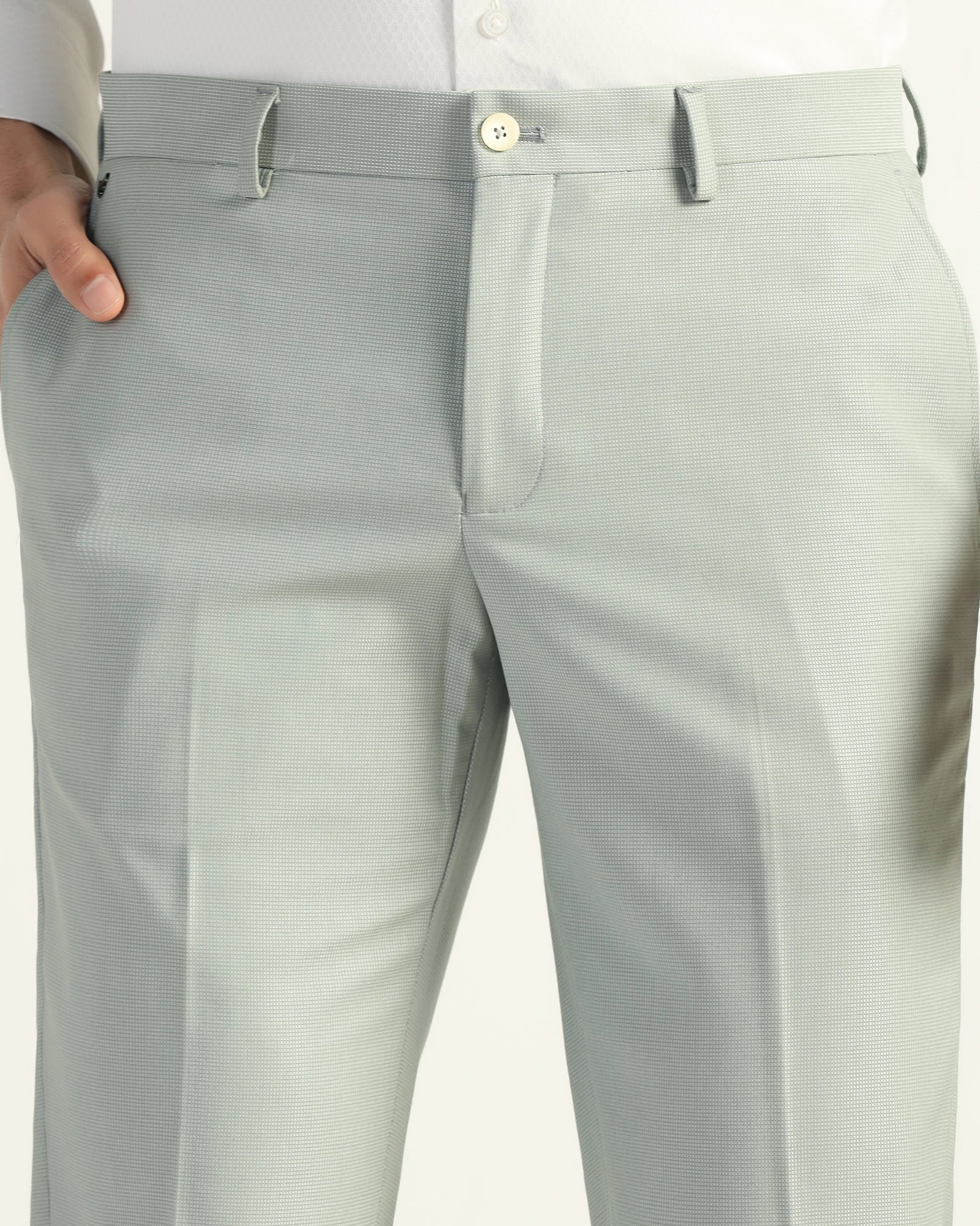 Slim Comfort B-95 Formal Mint Textured Trouser - Amor