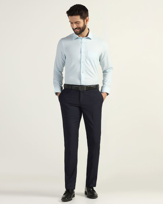 Slim Comfort B-95 Formal Navy Check Trouser - Windsor
