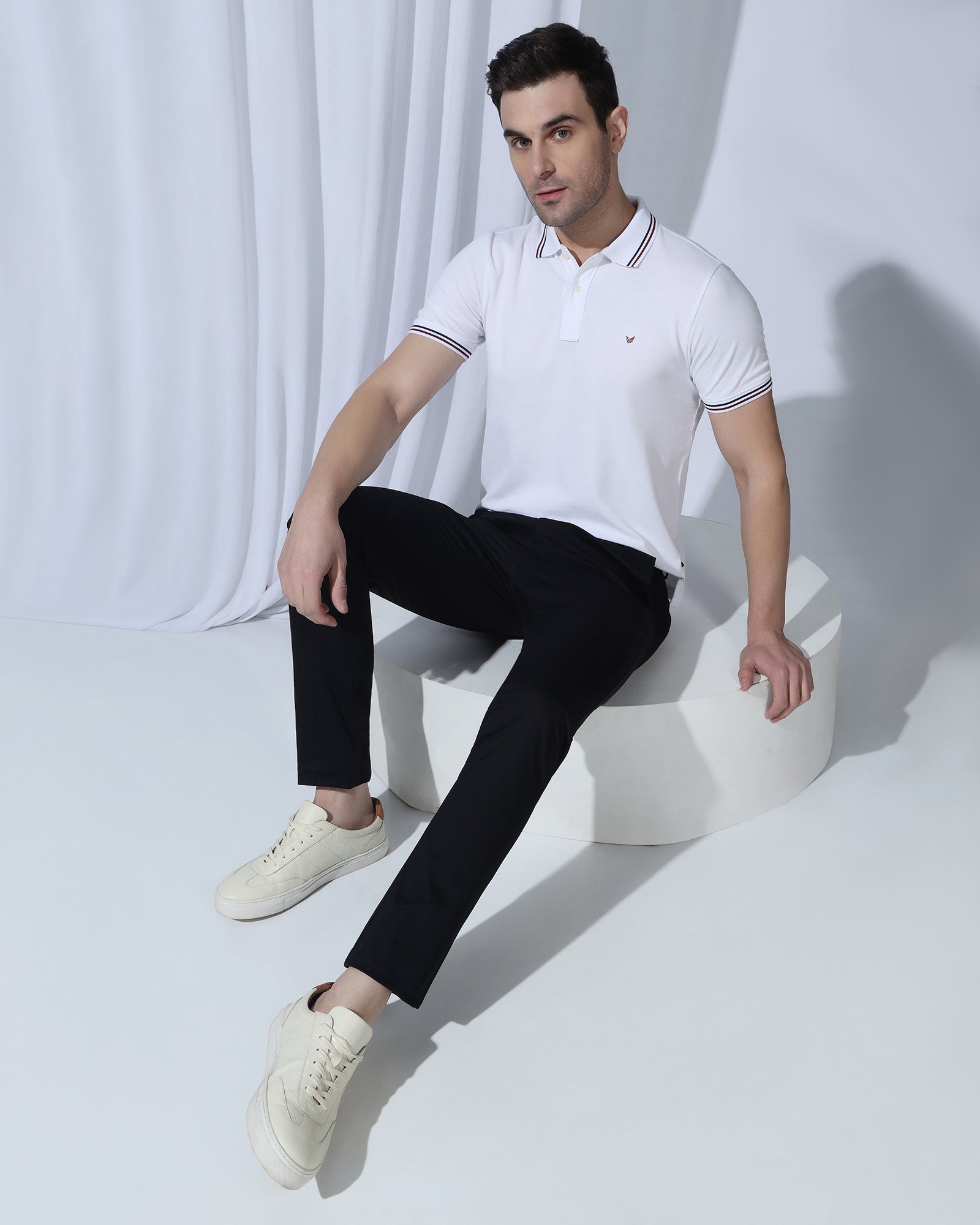 Slim Fit B-91 Casual Black Solid Khakis - Martin