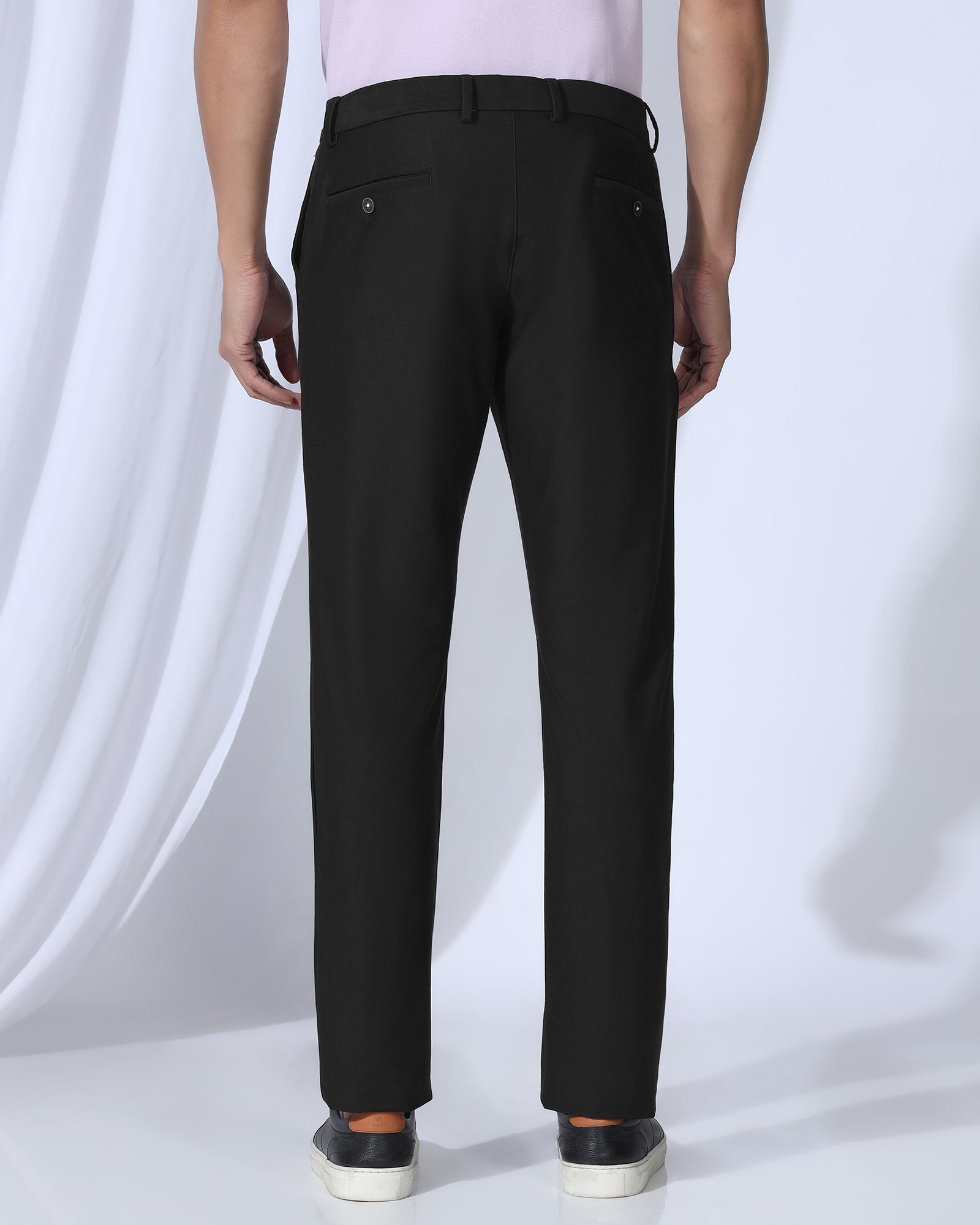 Slim Fit B-91 Casual Black Solid Khakis - Victor