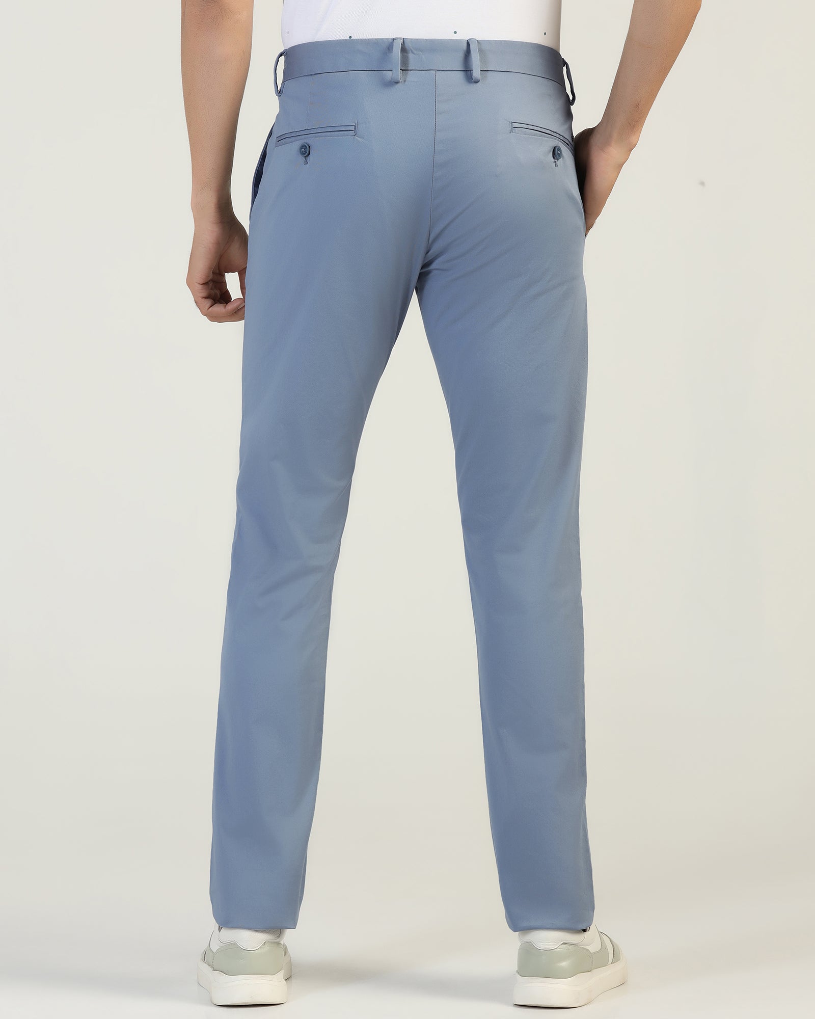 Slim Fit B-91 Casual Blue Solid Khakis - Martin