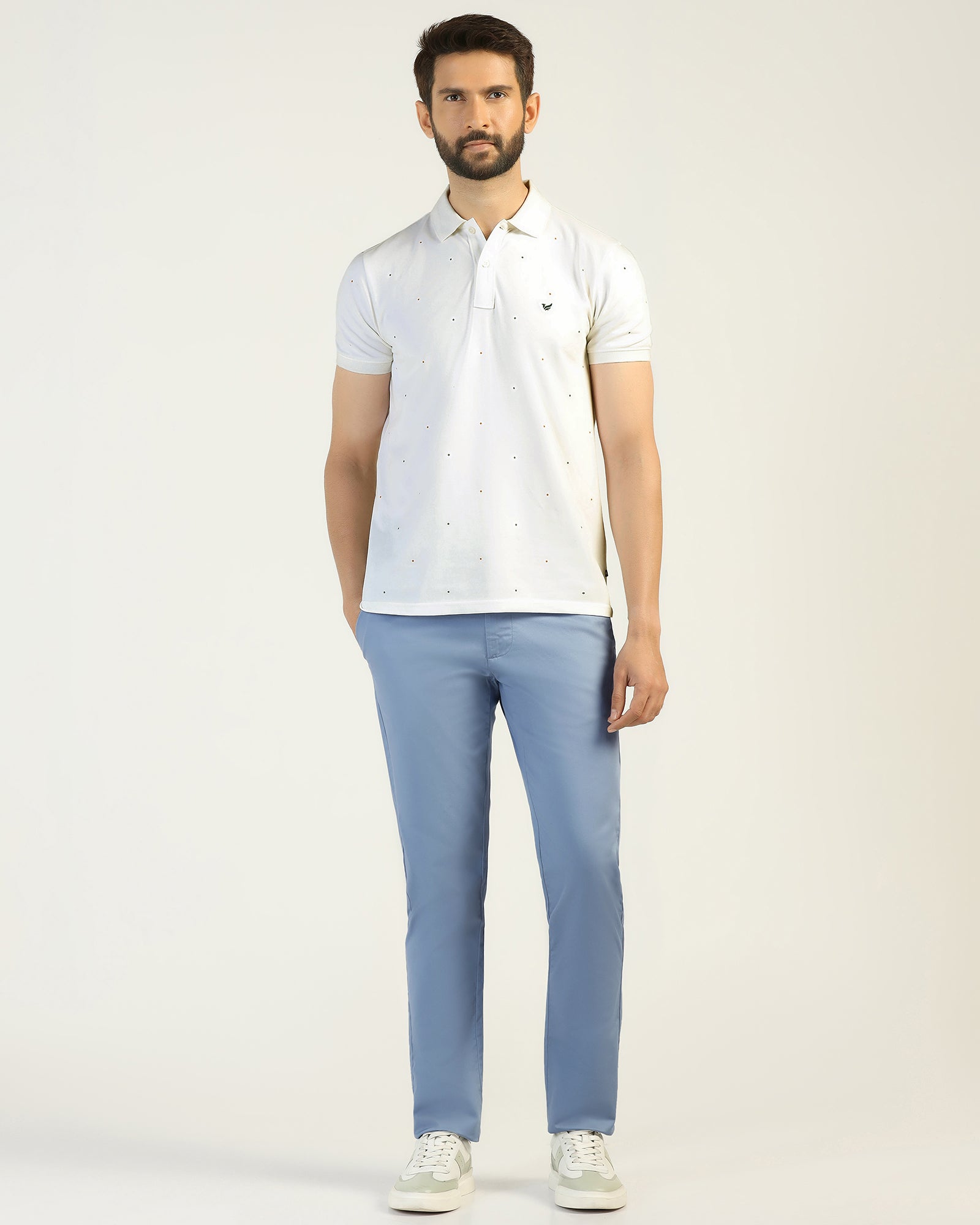 Slim Fit B-91 Casual Blue Solid Khakis - Martin