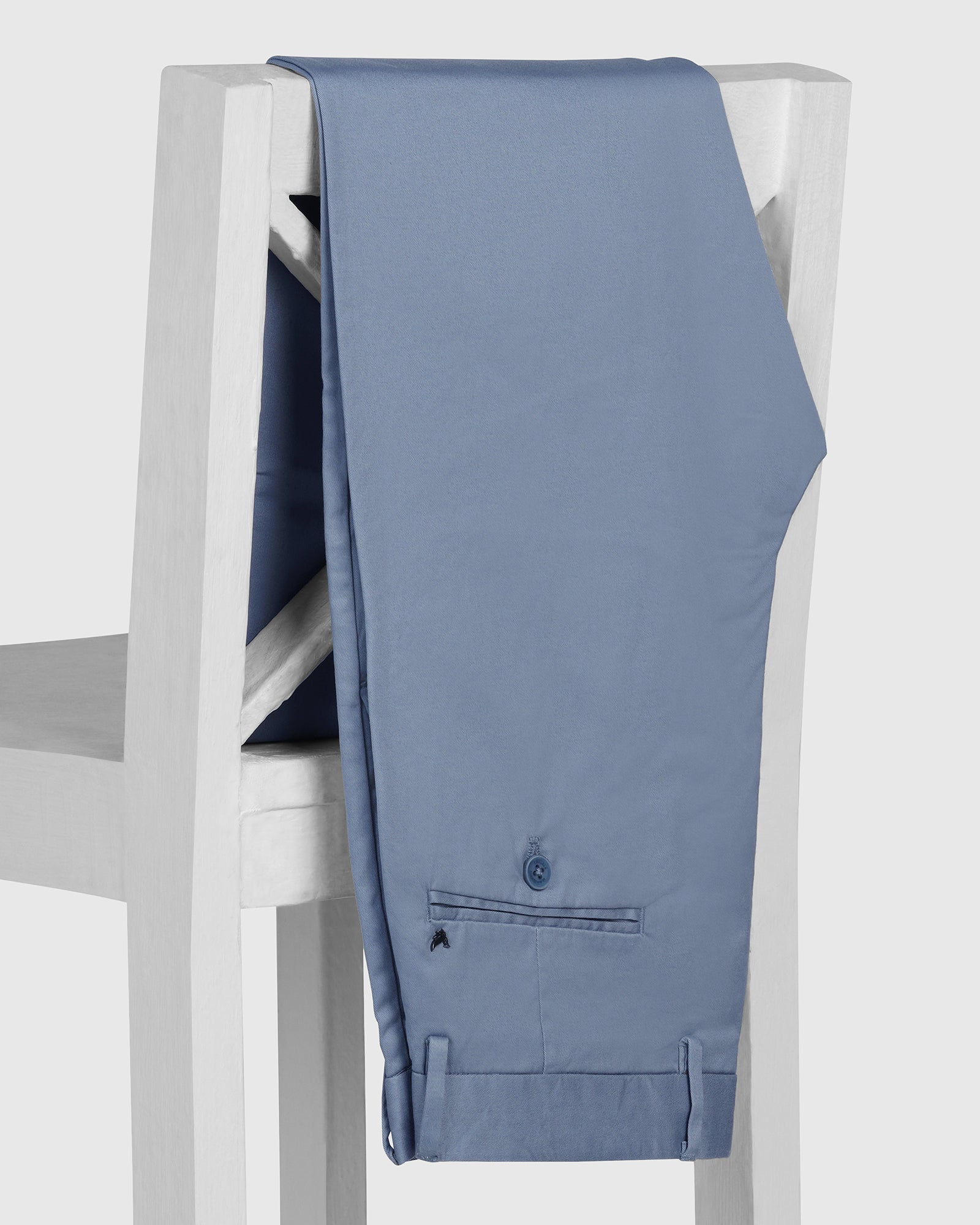 Slim Fit B-91 Casual Blue Solid Khakis - Martin