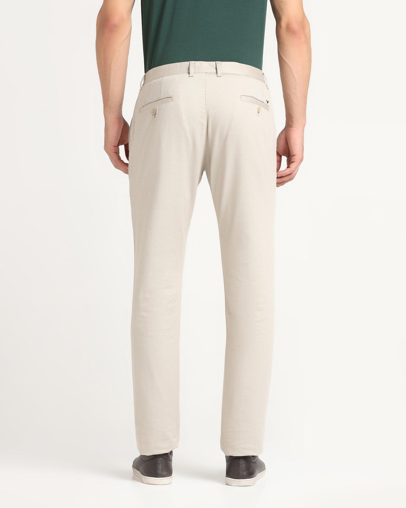 Slim Fit B-91 Casual Cream Printed Khakis - Reno - Blackberrys