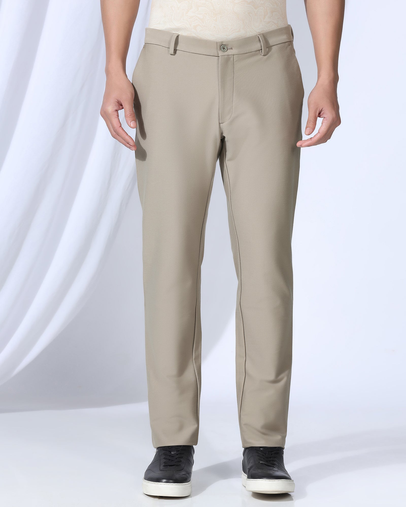 Slim Fit B-91 Casual Pistachio Solid Khakis - Victor