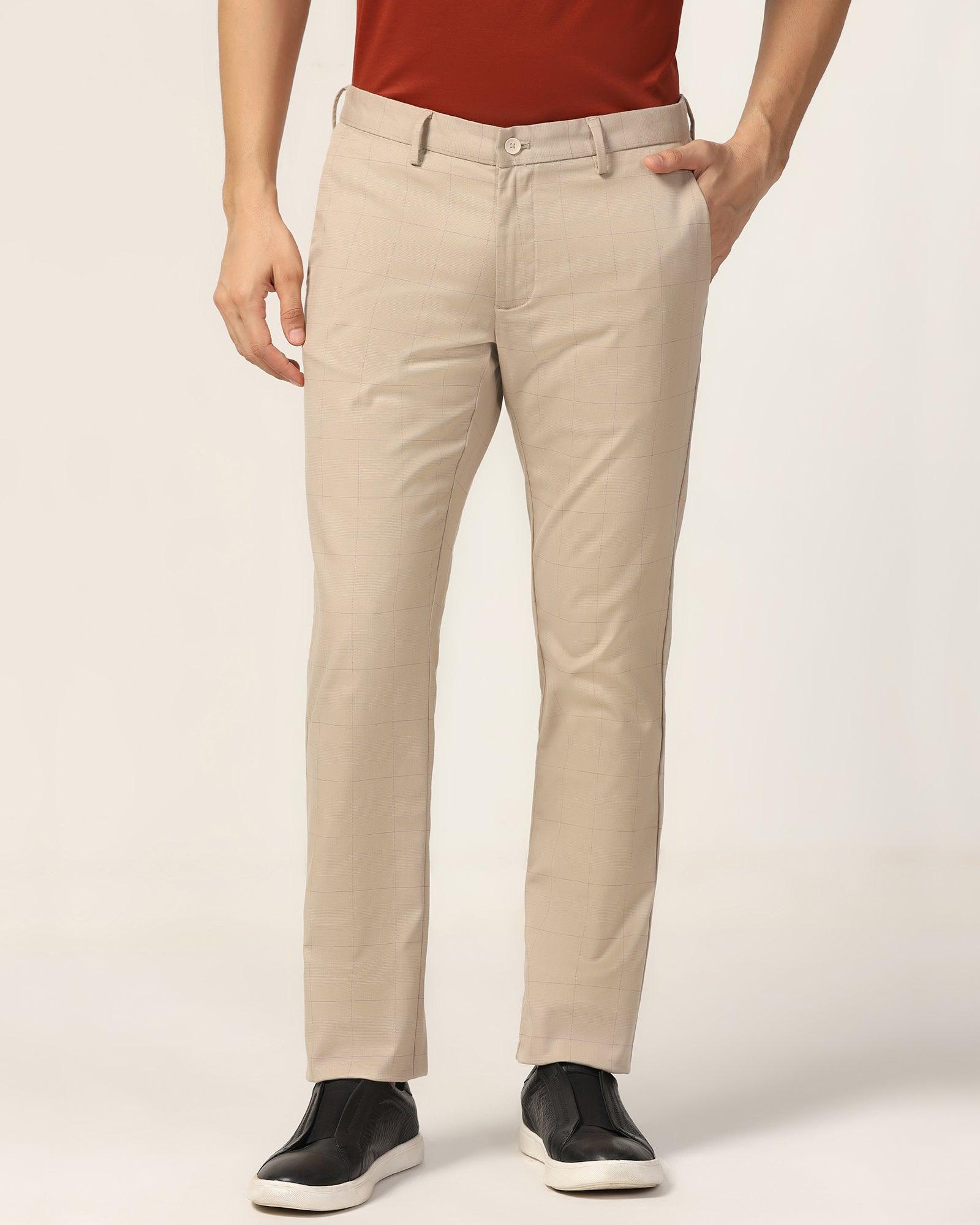 Slim Fit B-91 Casual Beige Check Khakis - Gap