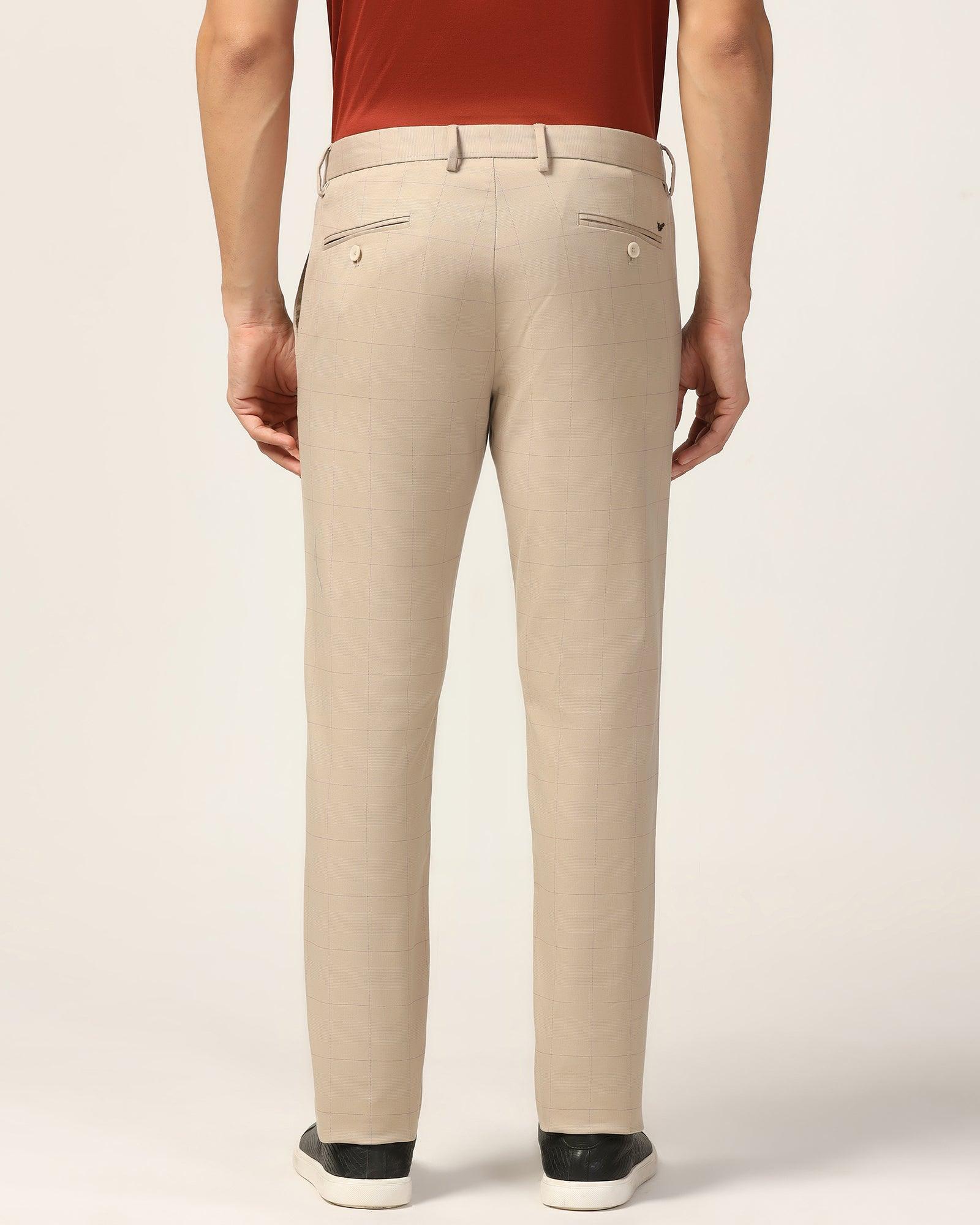 Slim Fit B-91 Casual Beige Check Khakis - Gap