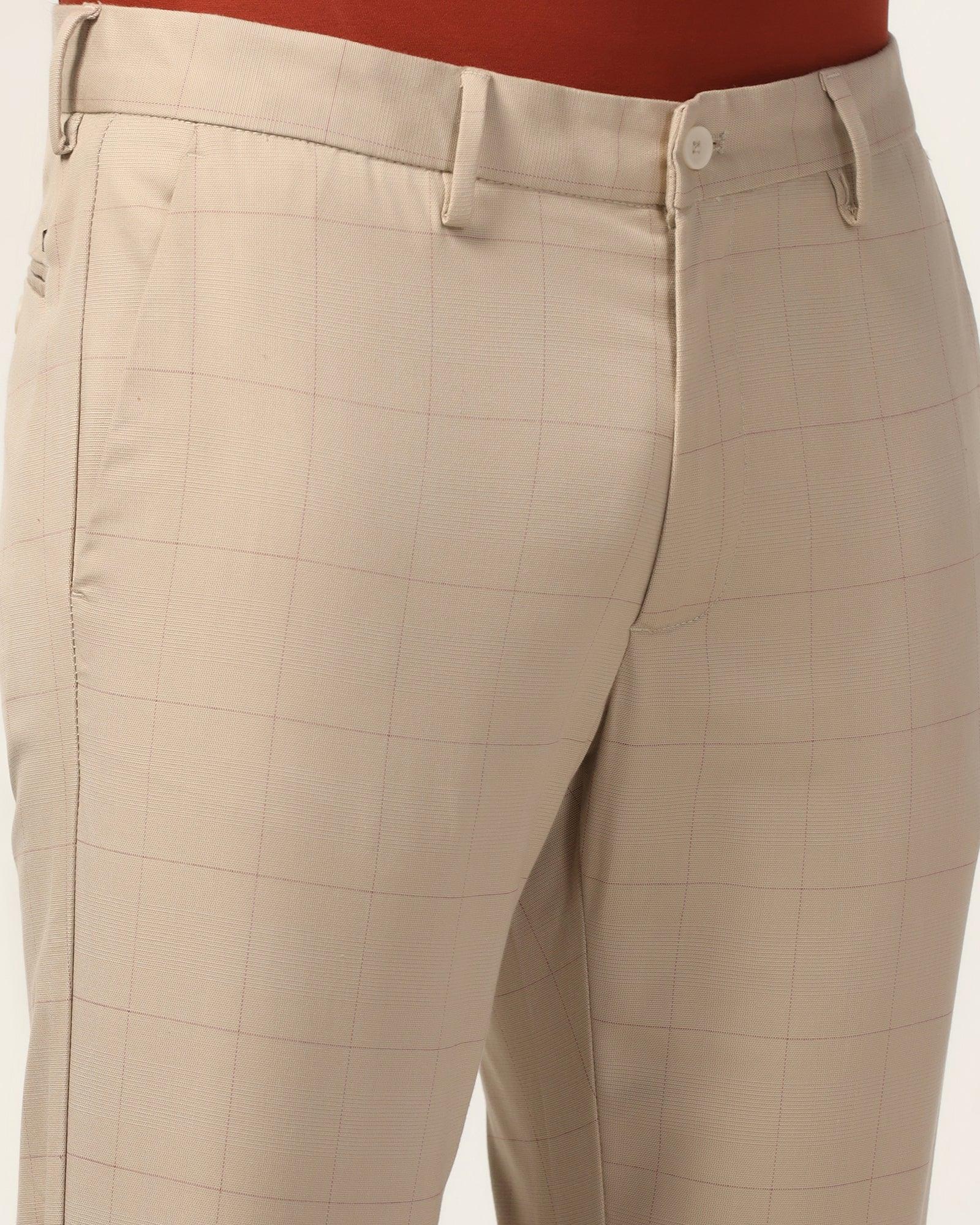 Slim Fit B-91 Casual Beige Check Khakis - Gap