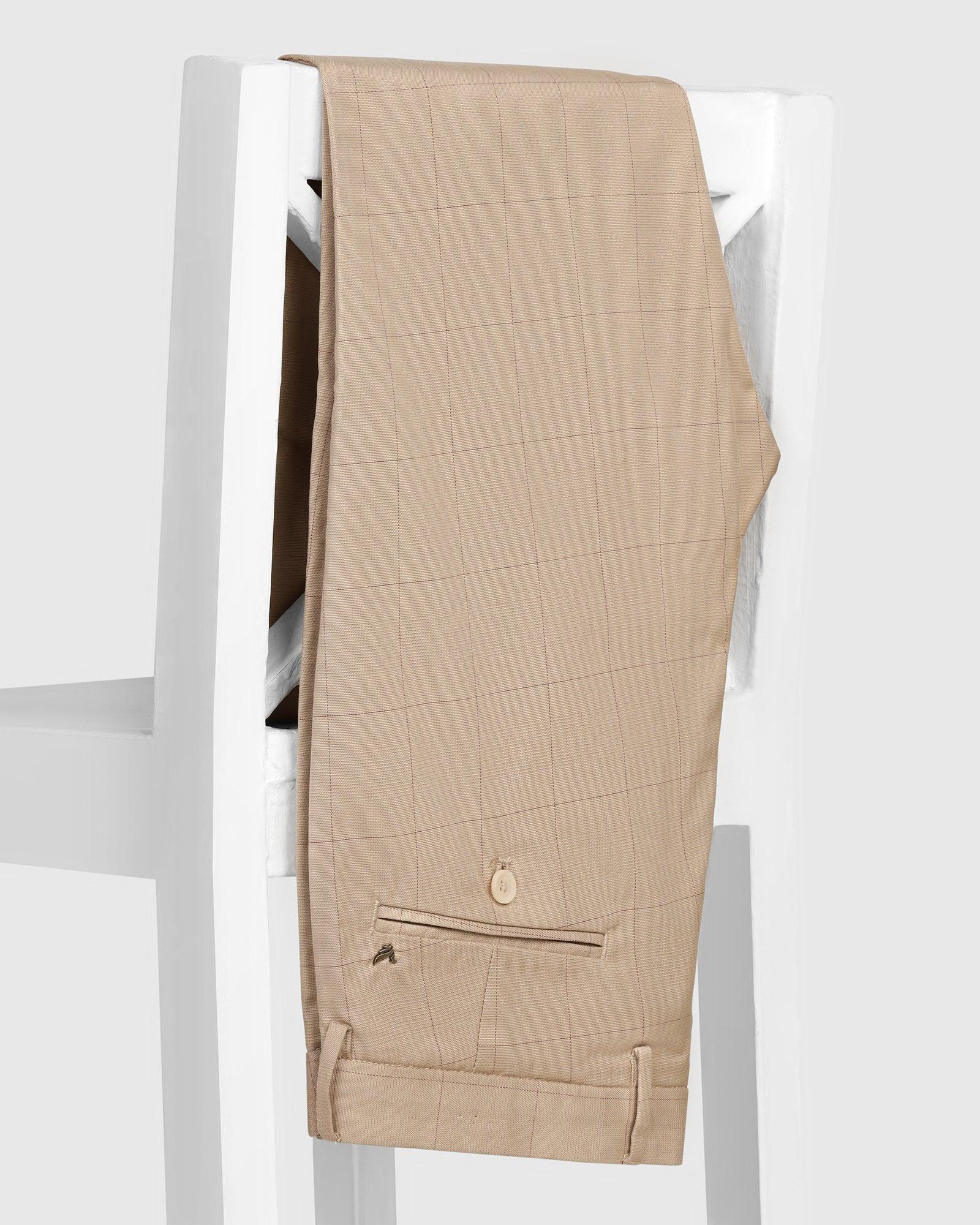 Slim Fit B-91 Casual Beige Check Khakis - Gap