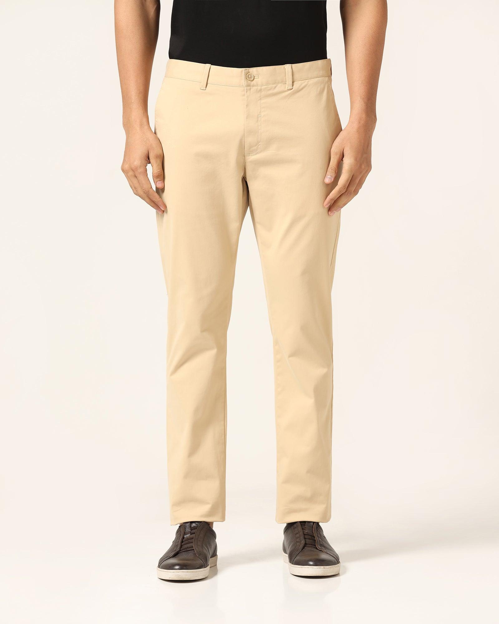 Slim Comfort B-95 Casual Beige Solid Khaki - Mario - Blackberrys