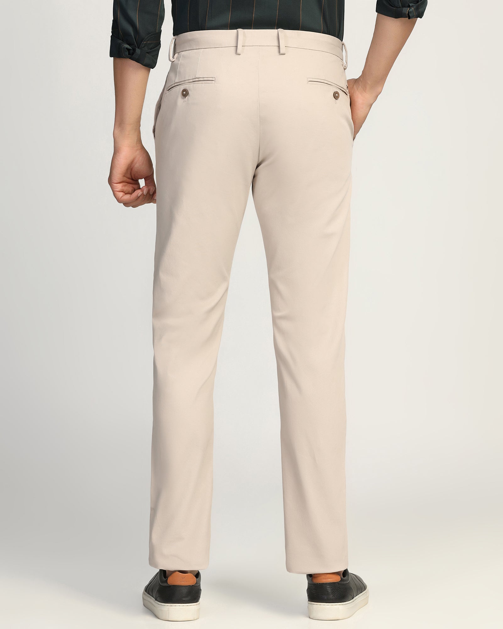 Slim Comfort B-95 Casual Beige Textured Khakis - Kary