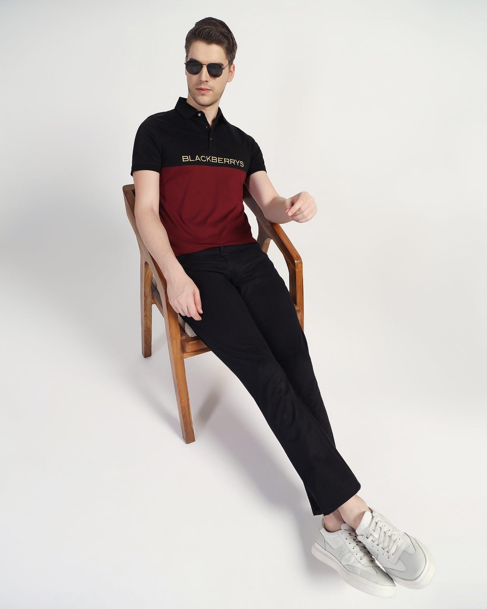 Slim Comfort B-95 Casual Black Solid Khaki - Dab - Blackberrys