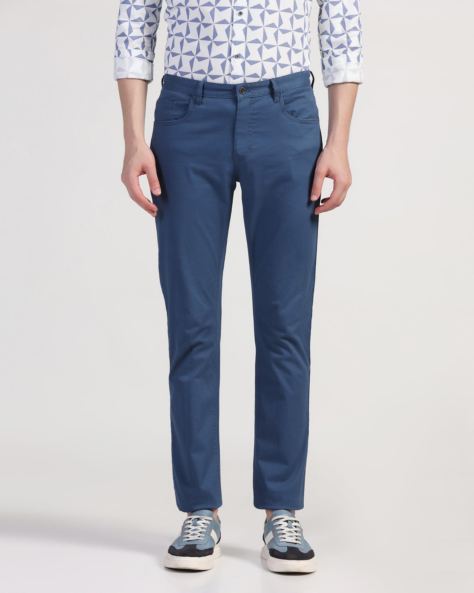 Slim Comfort B-95 Casual Blue Solid Khaki - Dab - Blackberrys