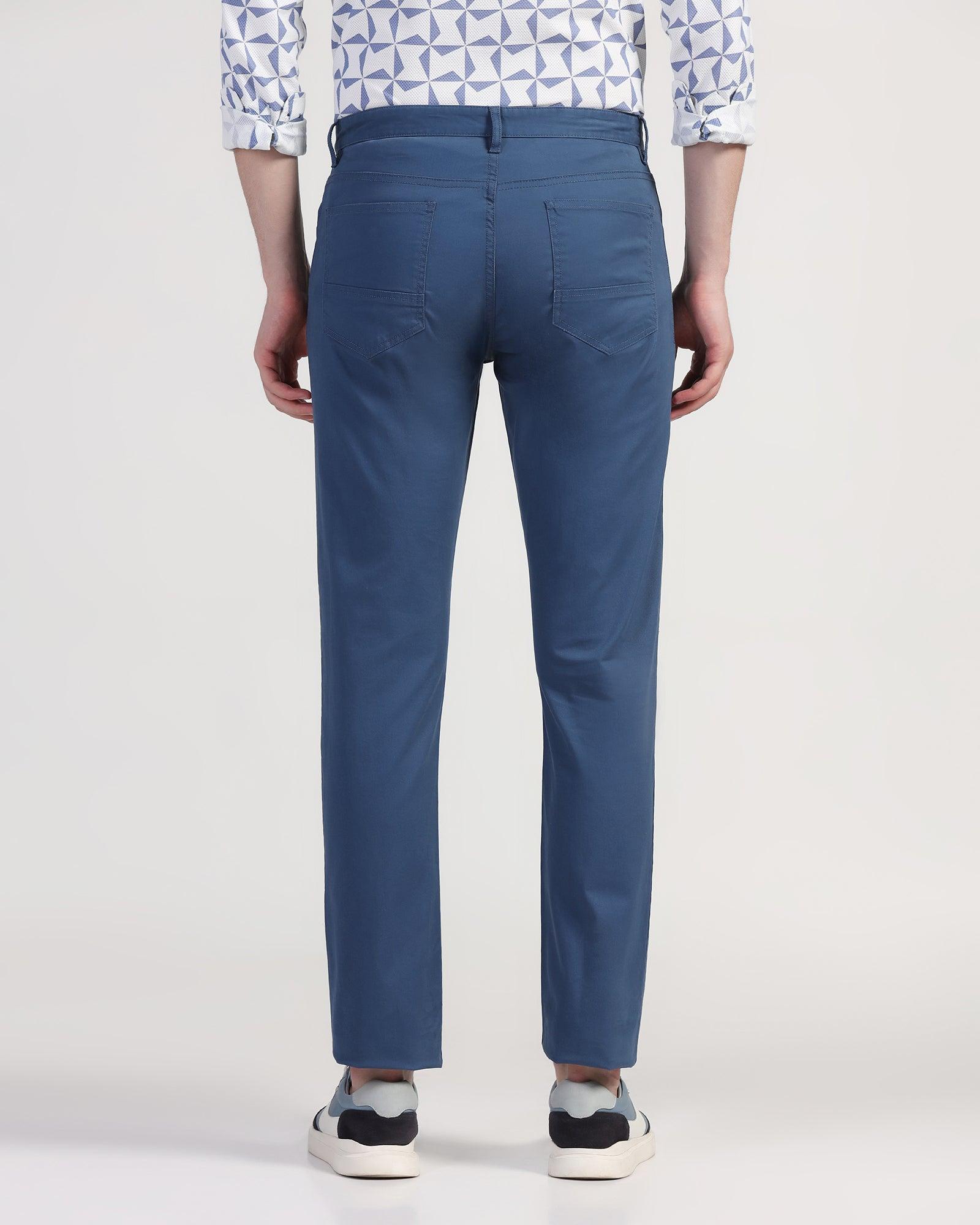 Slim Comfort B-95 Casual Blue Solid Khaki - Dab - Blackberrys