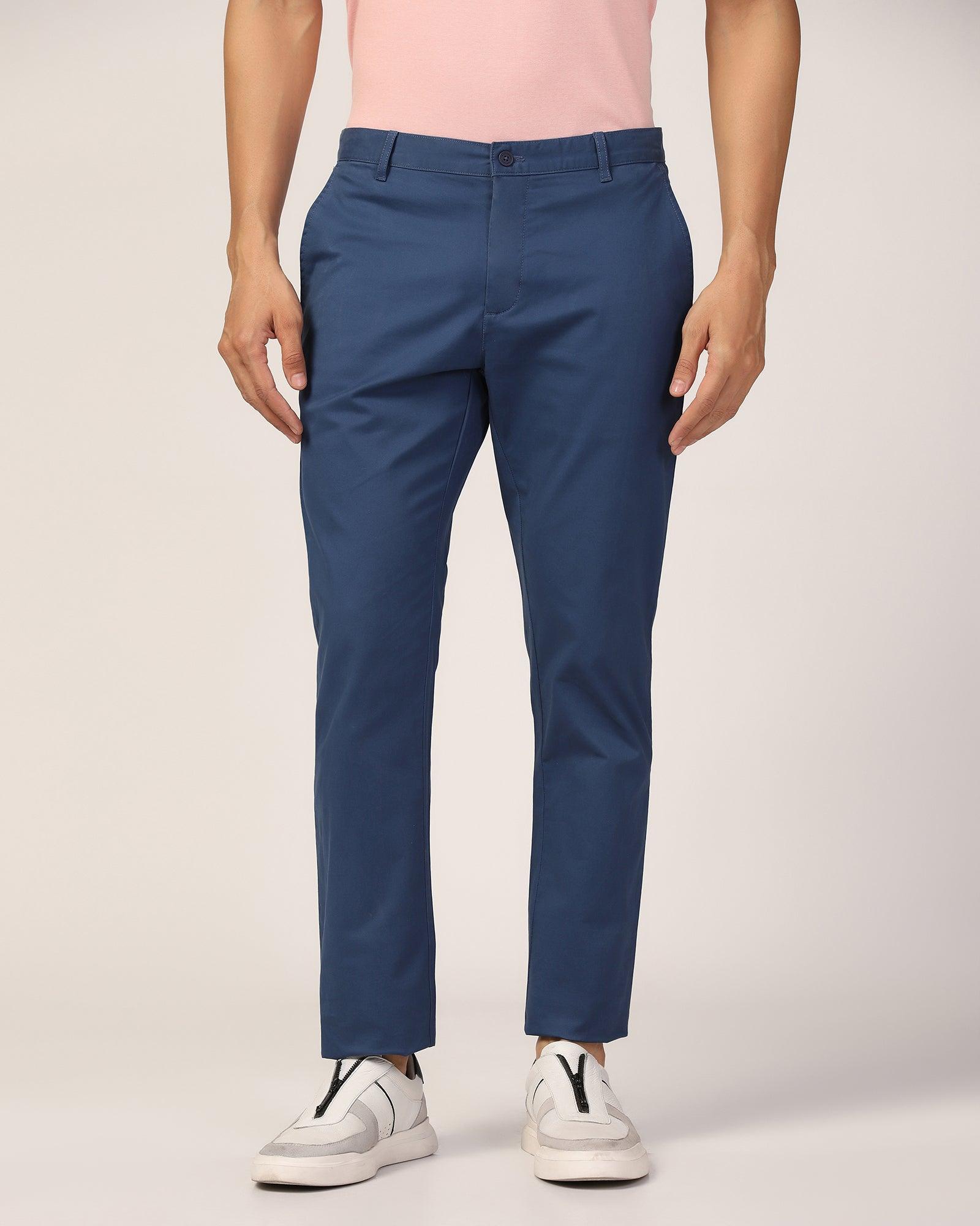 Slim Comfort B-95 Casual Blue Solid Khaki - Lab - Blackberrys