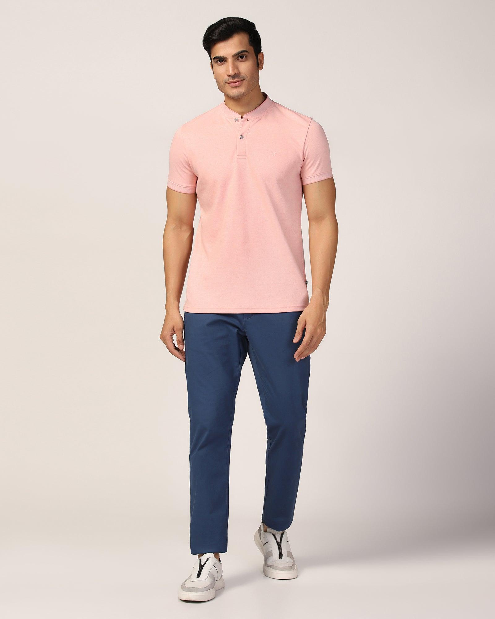 Slim Comfort B-95 Casual Blue Solid Khakis - Lab