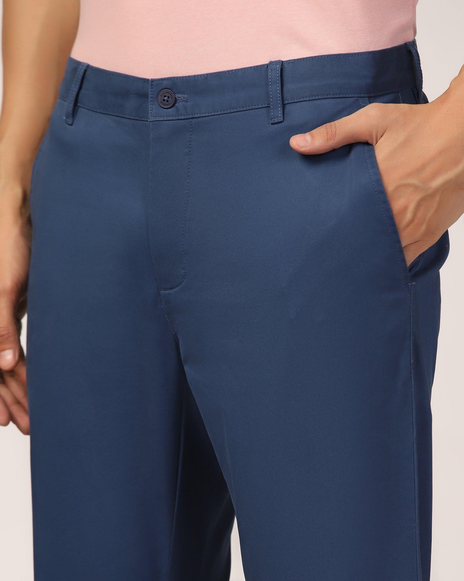 Slim Comfort B-95 Casual Blue Solid Khaki - Lab - Blackberrys