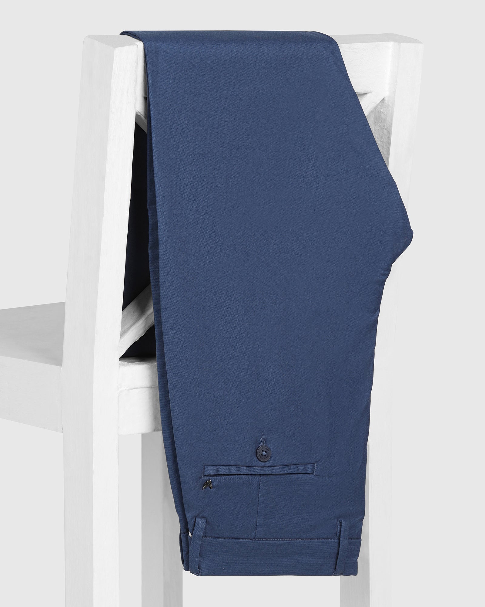 Slim Comfort B-95 Casual Blue Solid Khakis - Androit