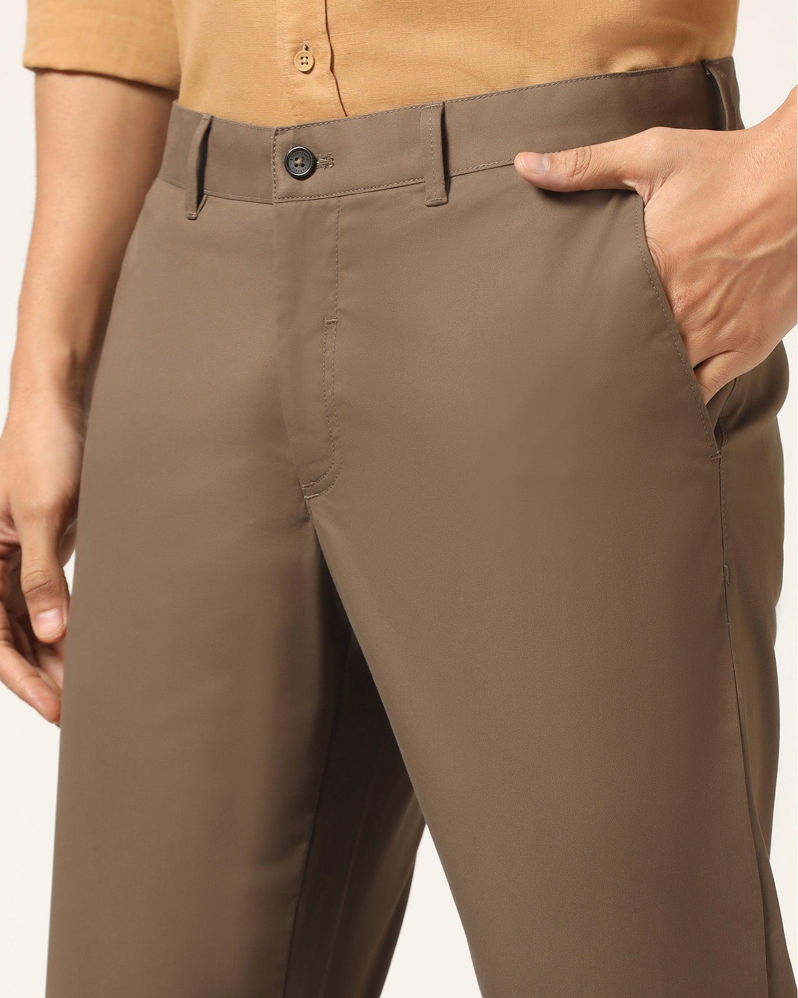 Slim Comfort B-95 Casual Brown Solid Khaki - Mario - Blackberrys