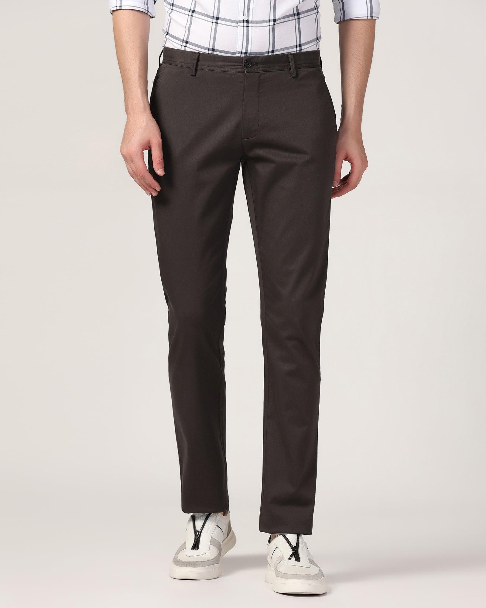 Slim Comfort B-95 Casual Charcoal Solid Khaki - Sark - Blackberrys