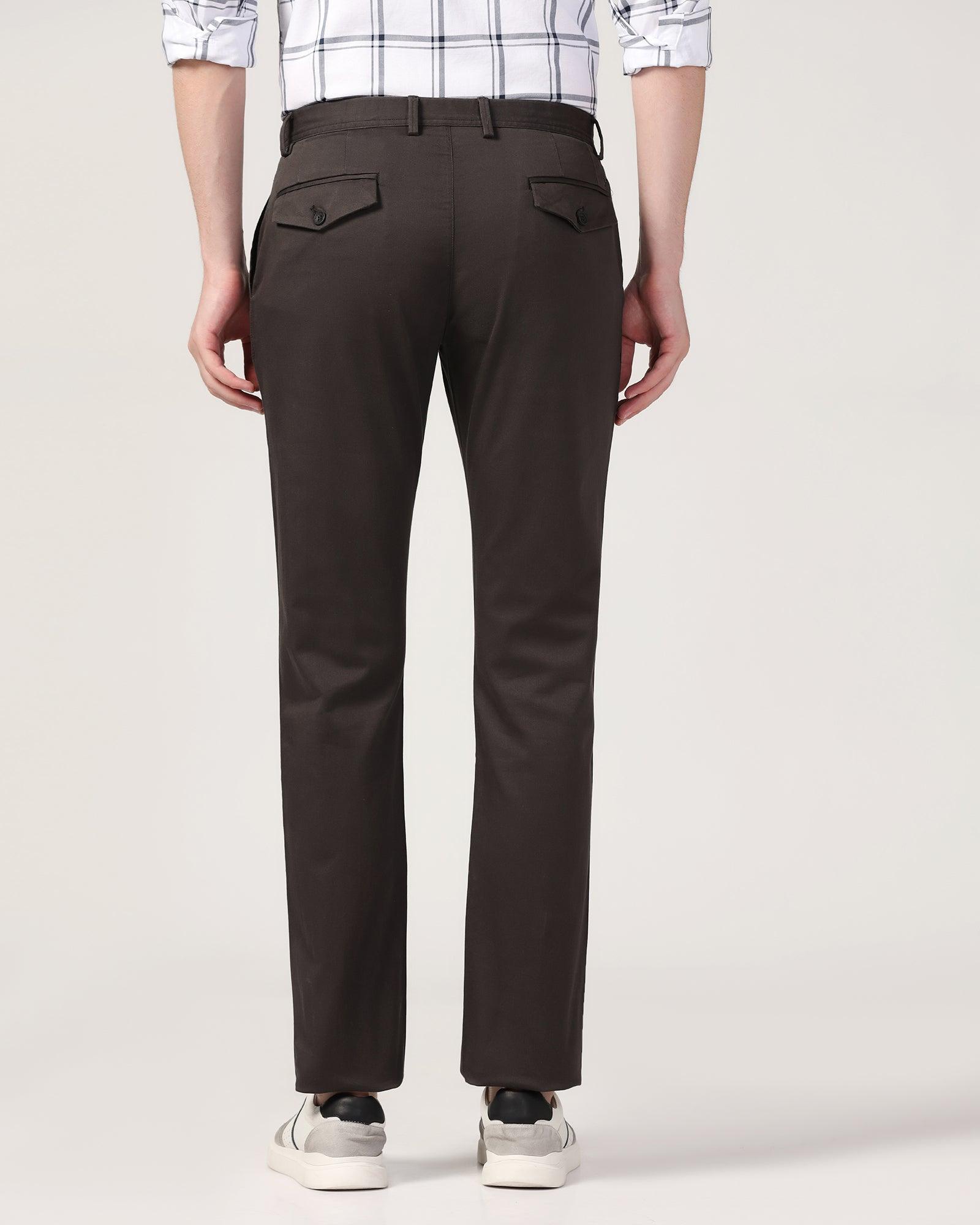 Slim Comfort B-95 Casual Charcoal Solid Khaki - Sark - Blackberrys