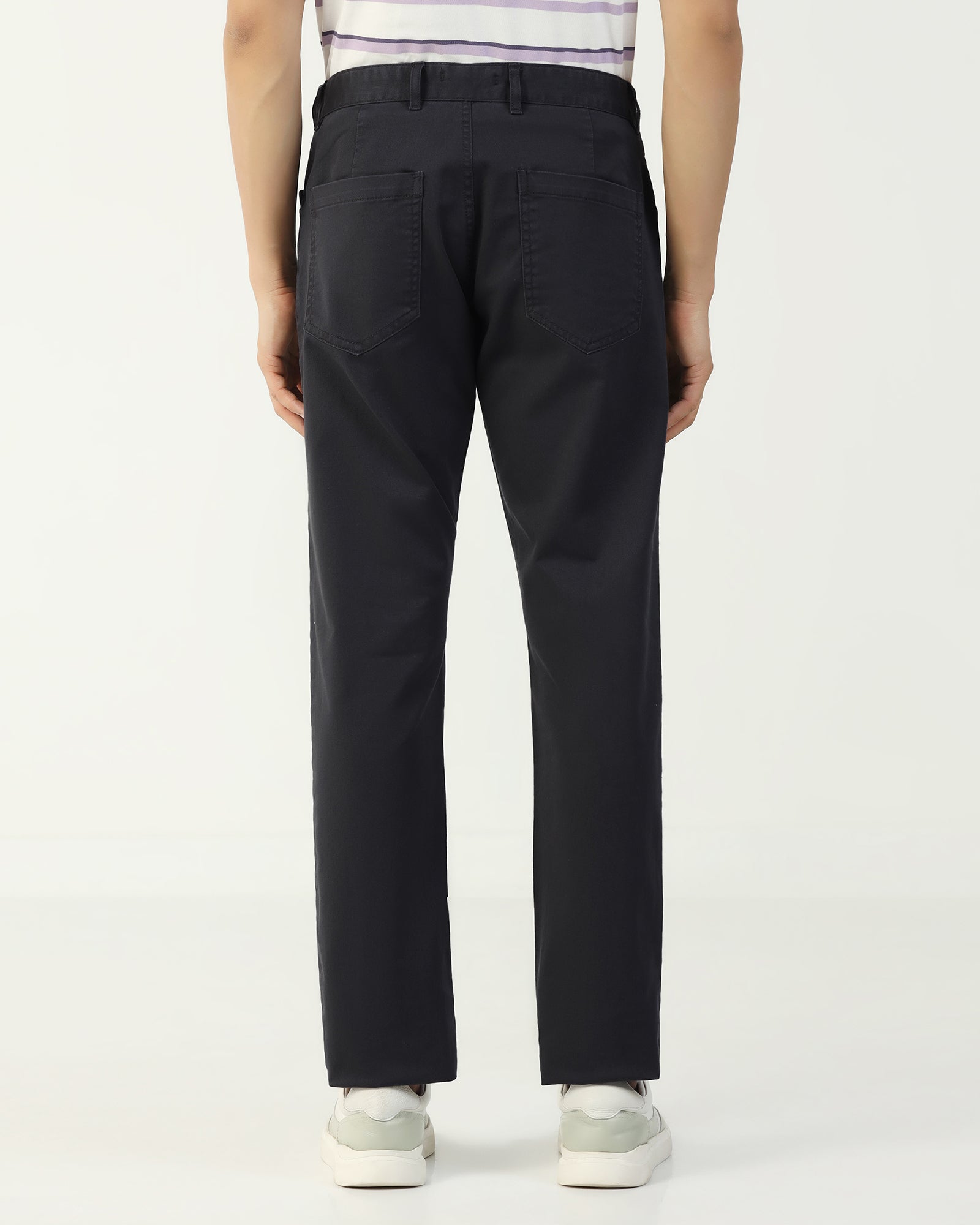 Slim Comfort B-95 Casual Charcoal Solid Khakis - Silvet