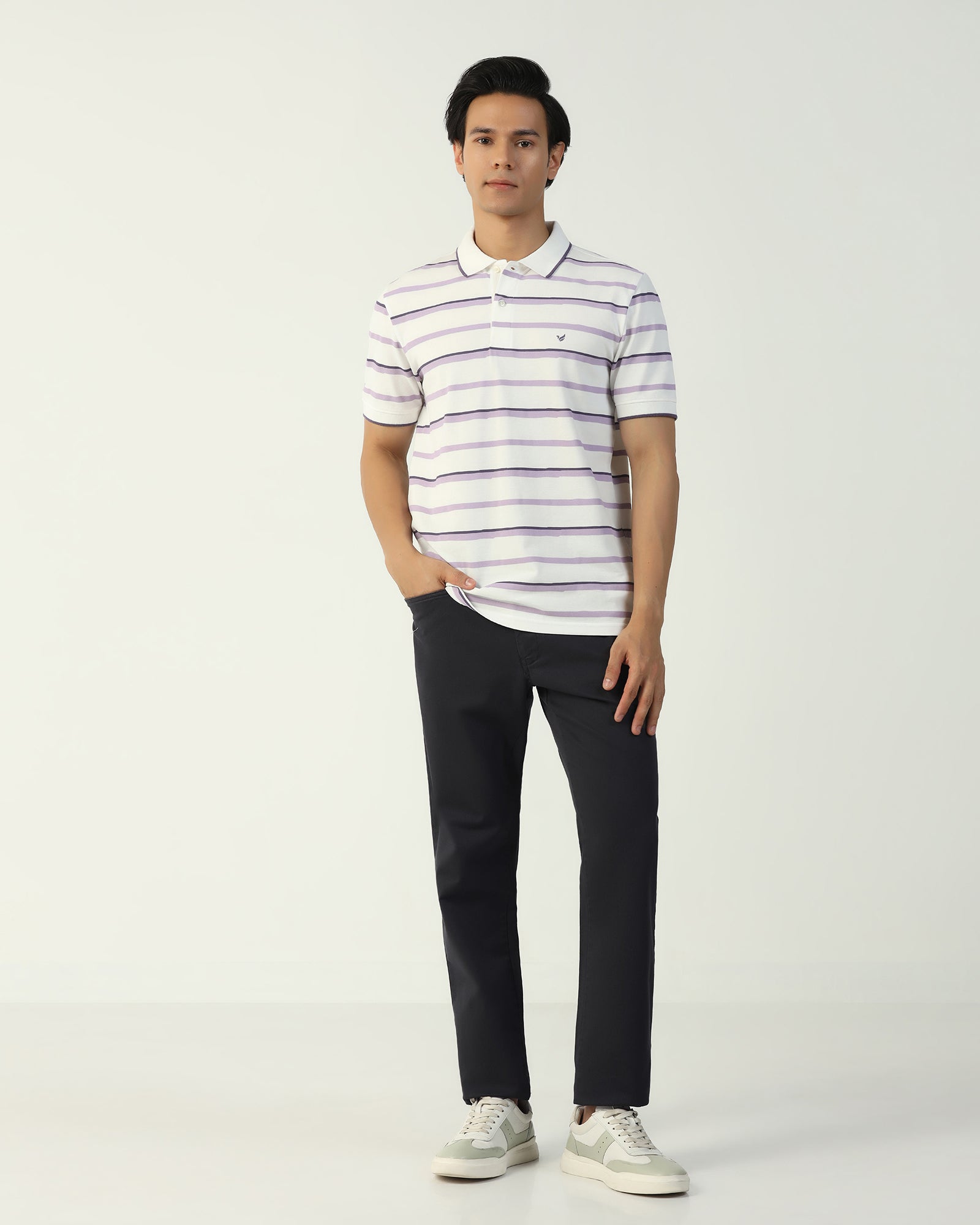 Slim Comfort B-95 Casual Charcoal Solid Khakis - Silvet