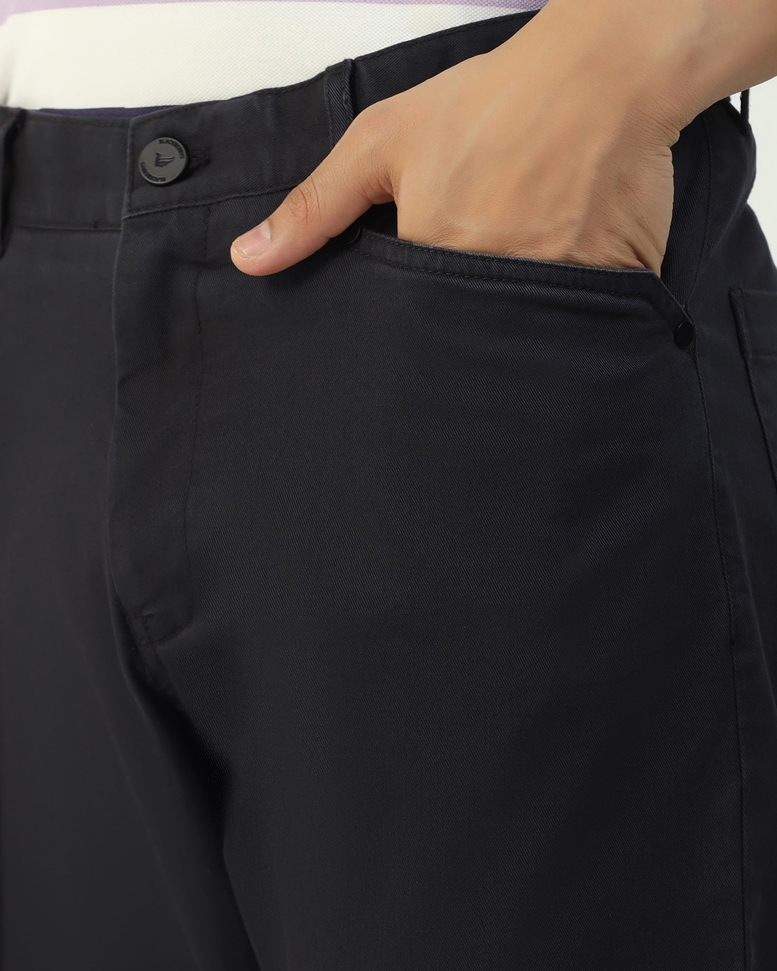 Slim Comfort B-95 Casual Charcoal Solid Khakis - Silvet