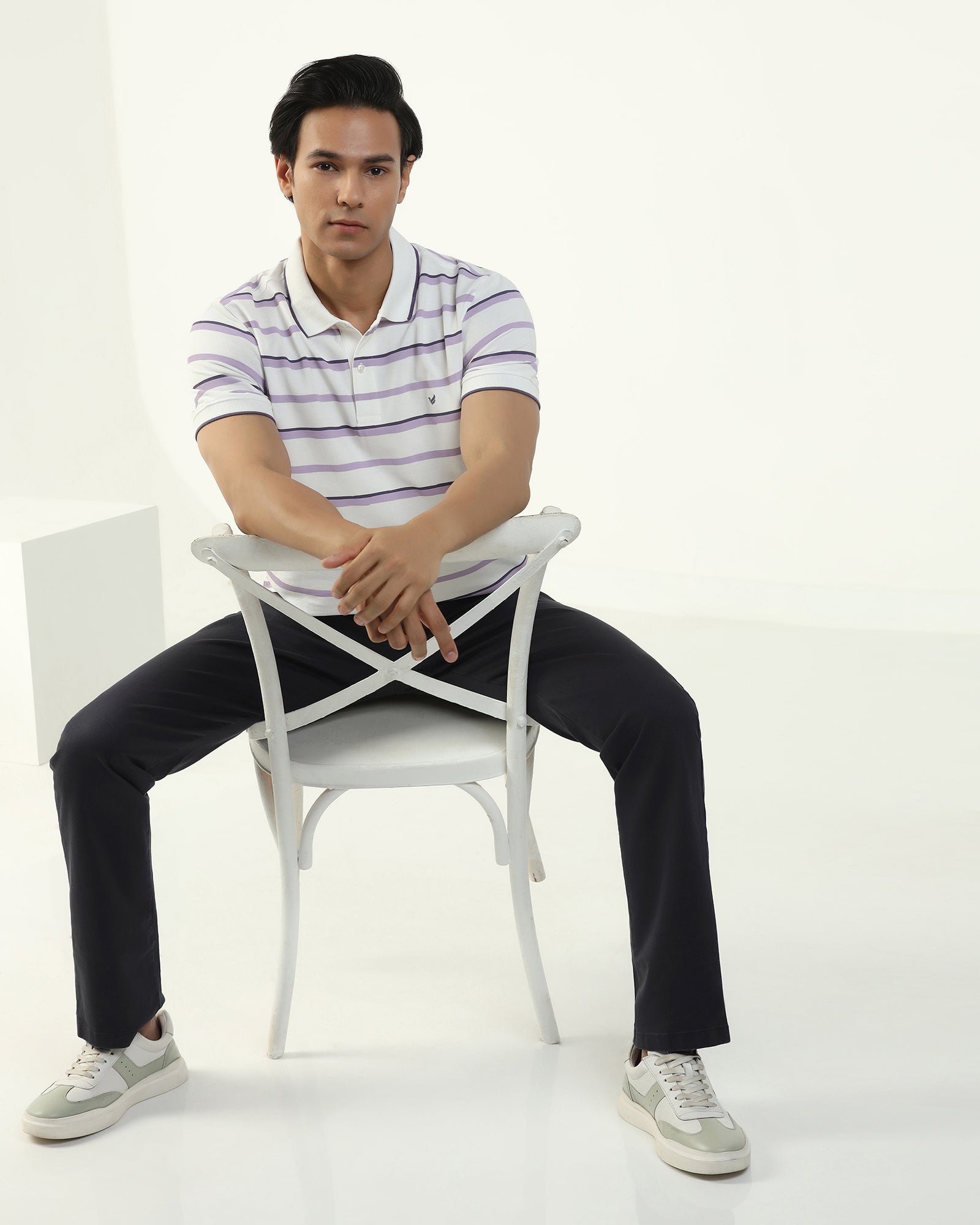 Slim Comfort B-95 Casual Charcoal Solid Khakis - Silvet