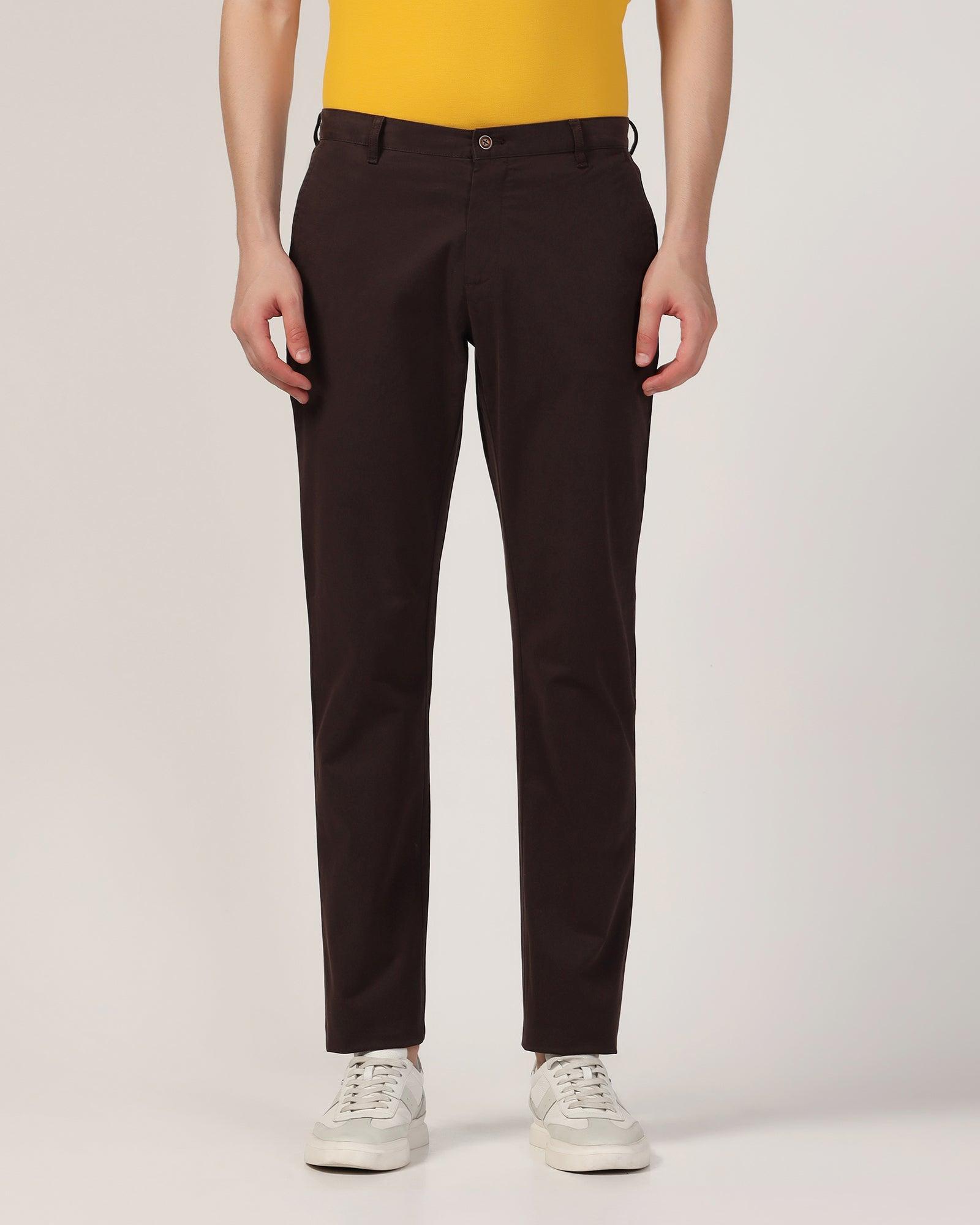 Slim Comfort B-95 Casual Chocolate Solid Khakis - Lab - Blackberrys