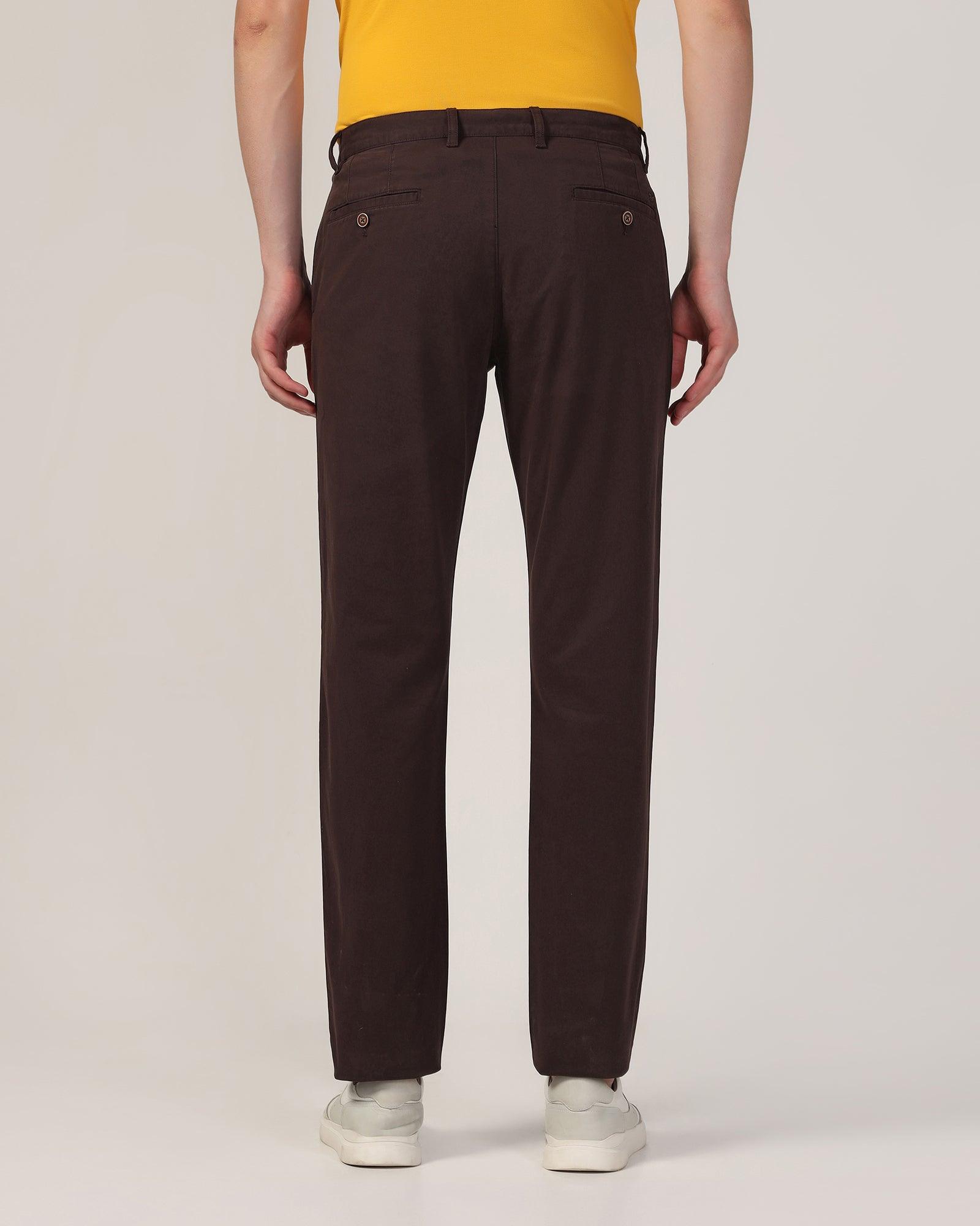 Slim Comfort B-95 Casual Chocolate Solid Khakis - Lab - Blackberrys
