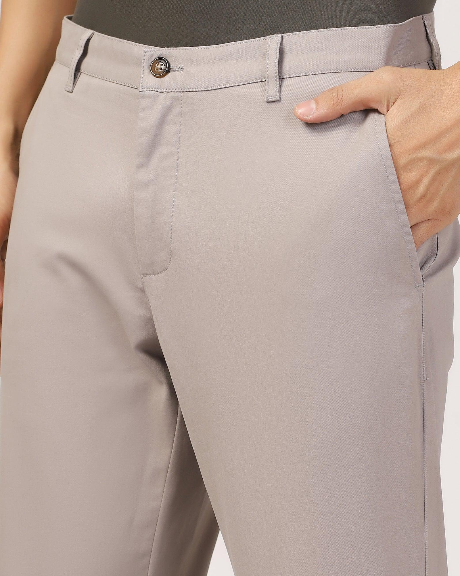 Slim Comfort B-95 Casual Grey Solid Khaki - Lab - Blackberrys