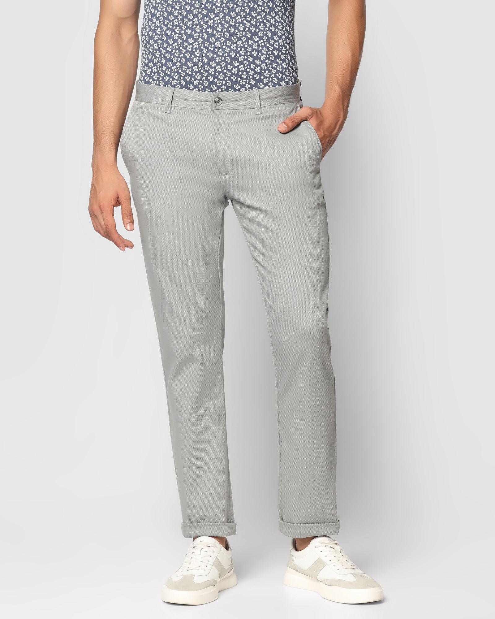 Slim Comfort B-95 Casual Grey Textured Khakis - Kurt - Blackberrys