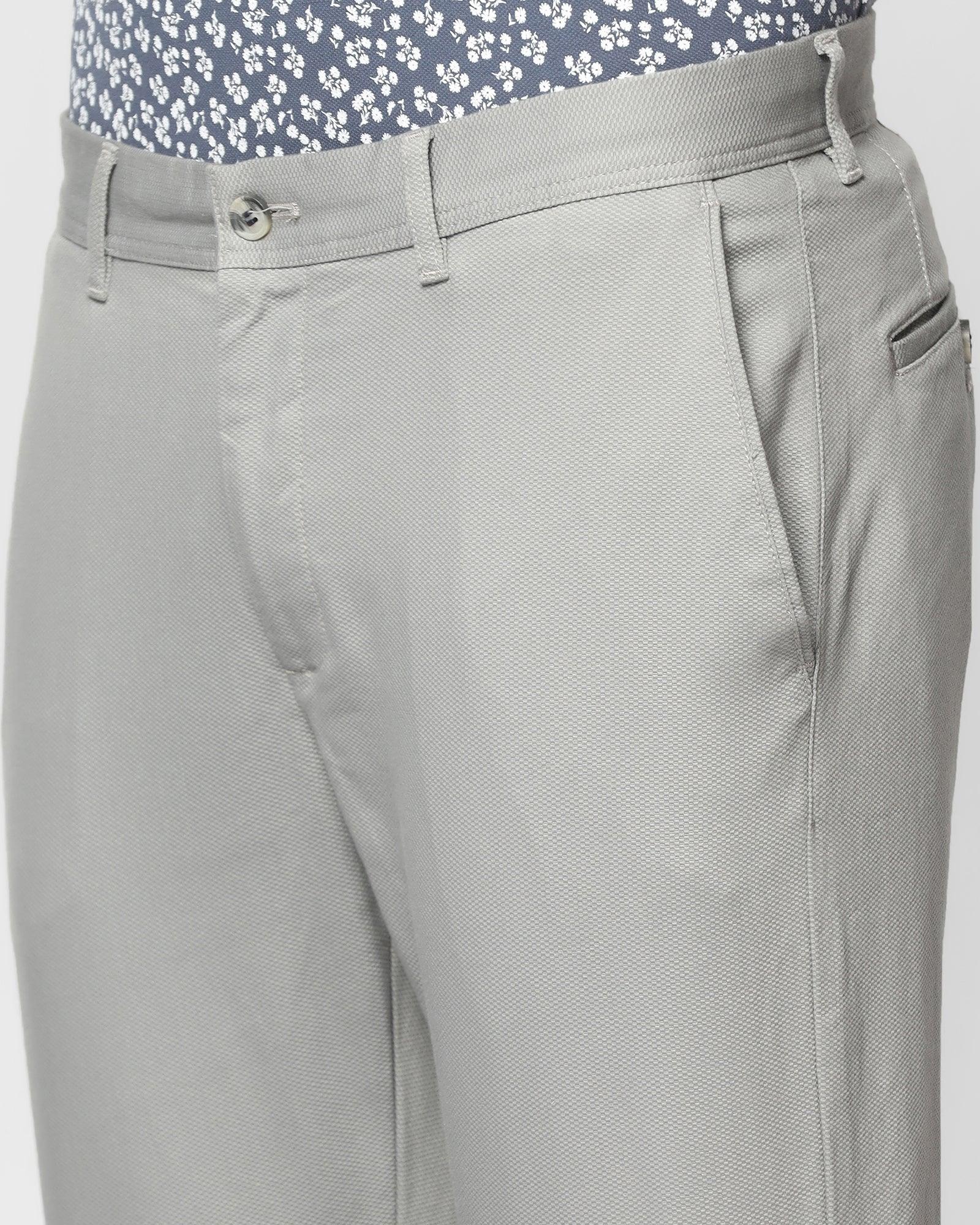 Slim Comfort B-95 Casual Grey Textured Khakis - Kurt - Blackberrys