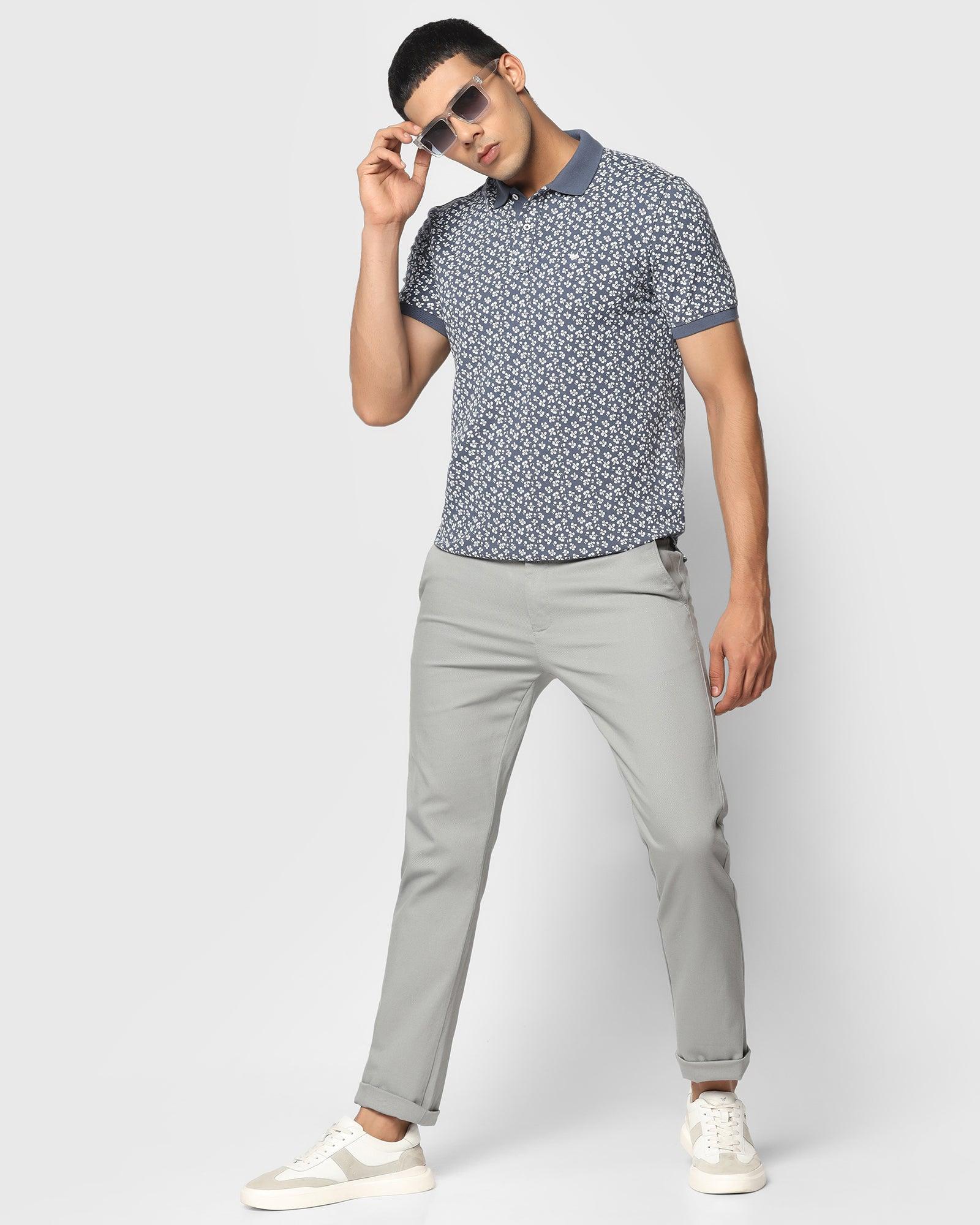 Slim Comfort B-95 Casual Grey Textured Khakis - Kurt - Blackberrys