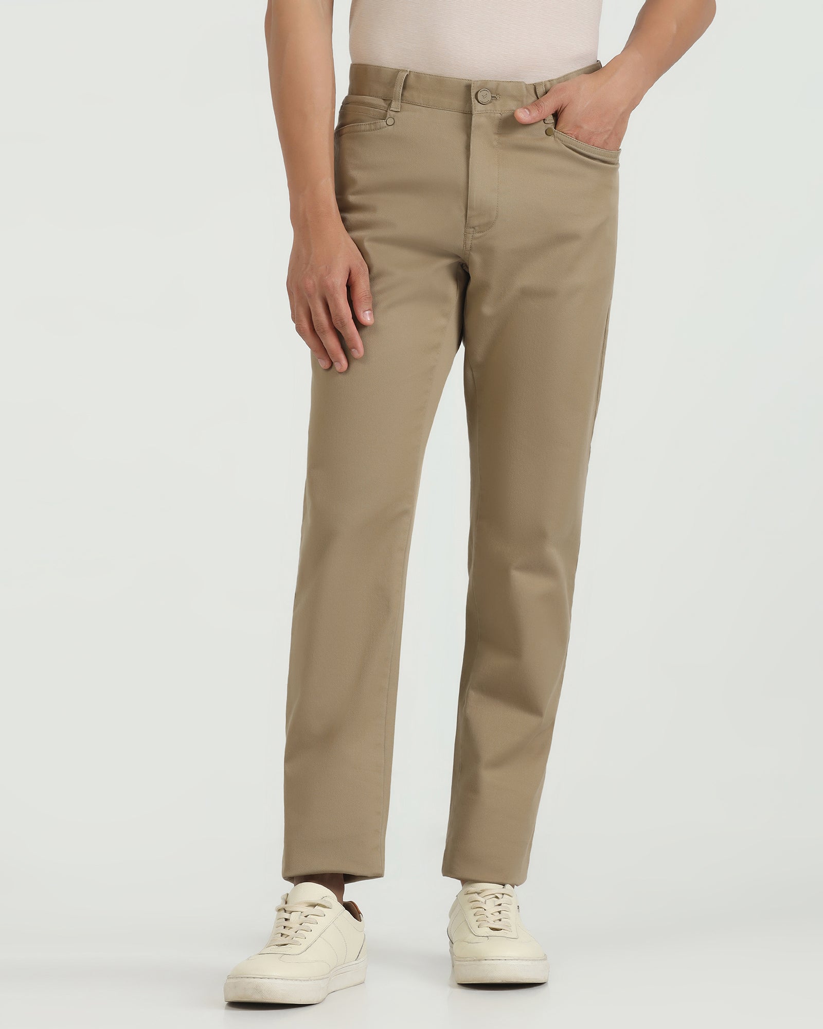Slim Comfort B-95 Casual Khaki Solid Khakis - Silvet