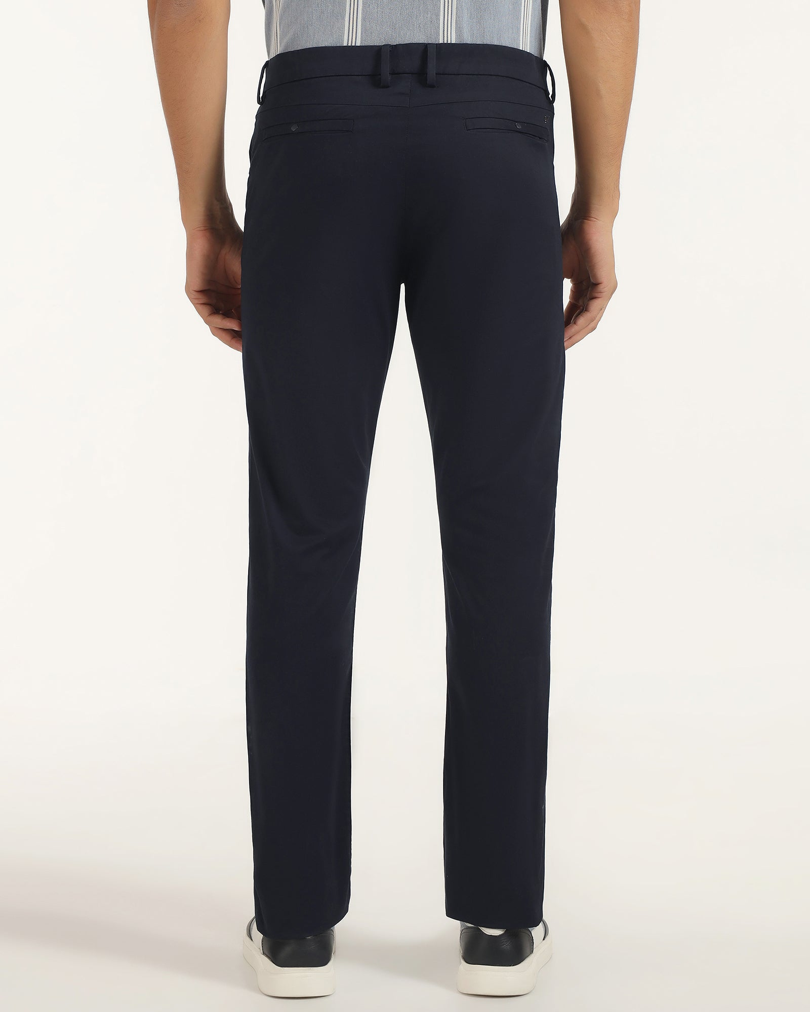 Slim Comfort B-95 Casual Navy Solid Khakis - Fred