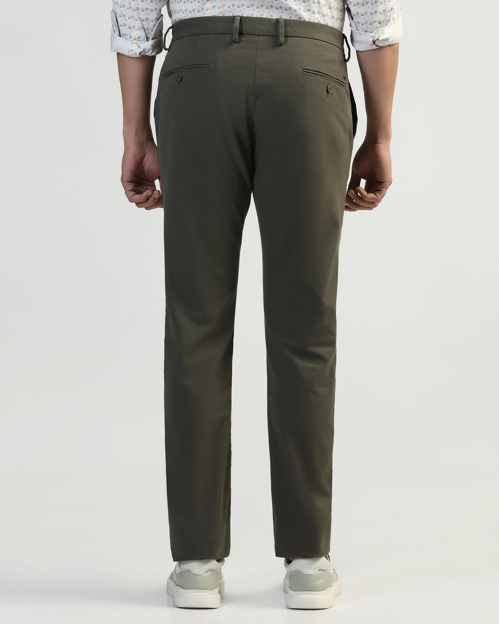 Slim Comfort B-95 Casual Olive Textured Khakis - Kary