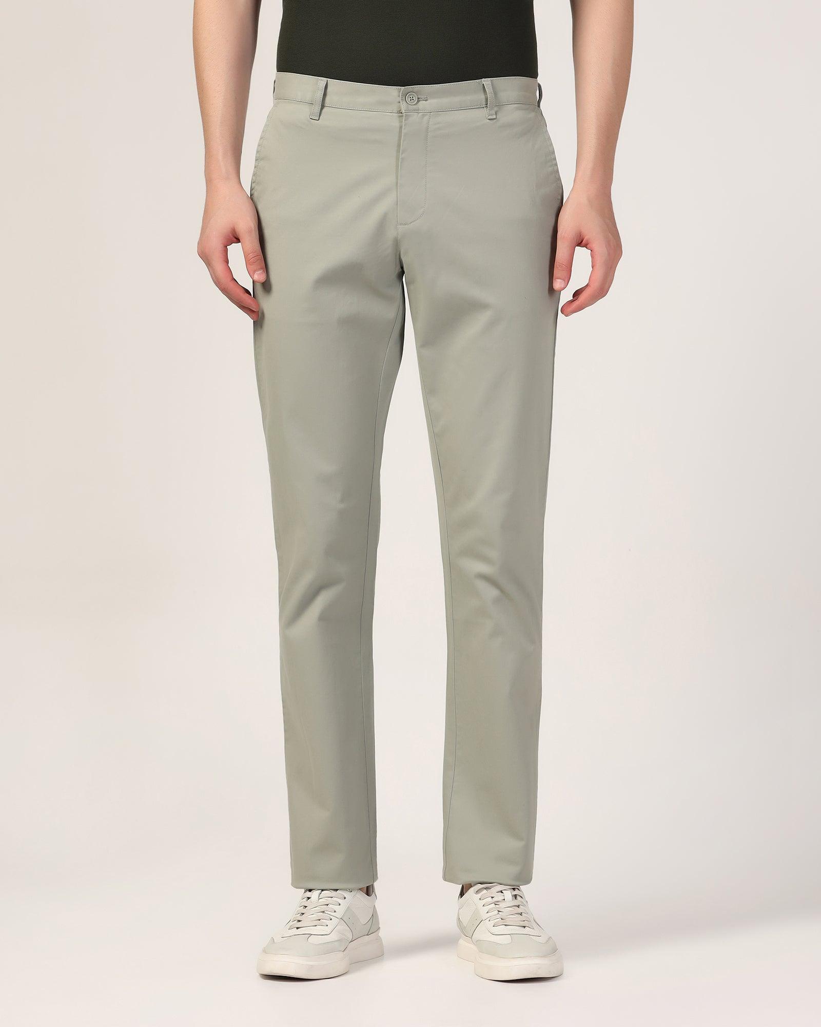 Slim Comfort B-95 Casual Pistachio Solid Khakis - Lab - Blackberrys