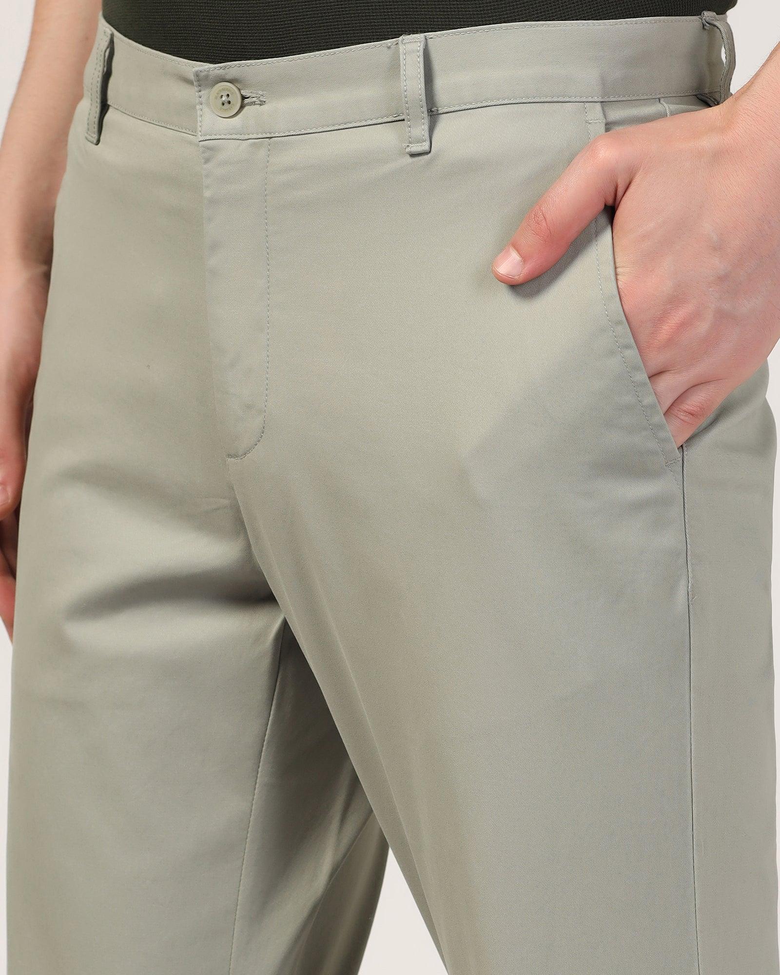 Slim Comfort B-95 Casual Pistachio Solid Khakis - Lab - Blackberrys