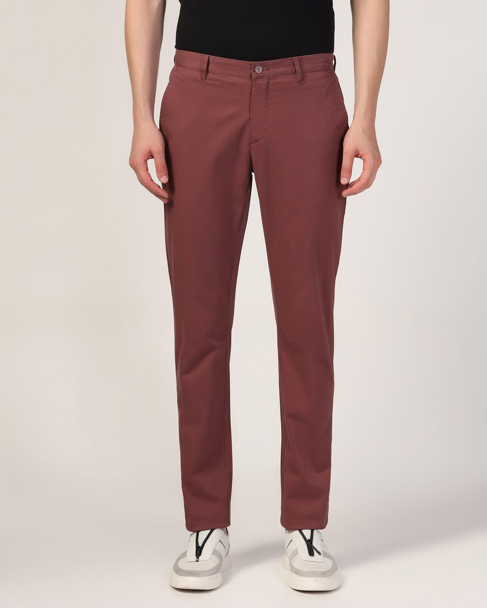Slim Comfort B-95 Casual Rust Solid Khakis - Lab - Blackberrys