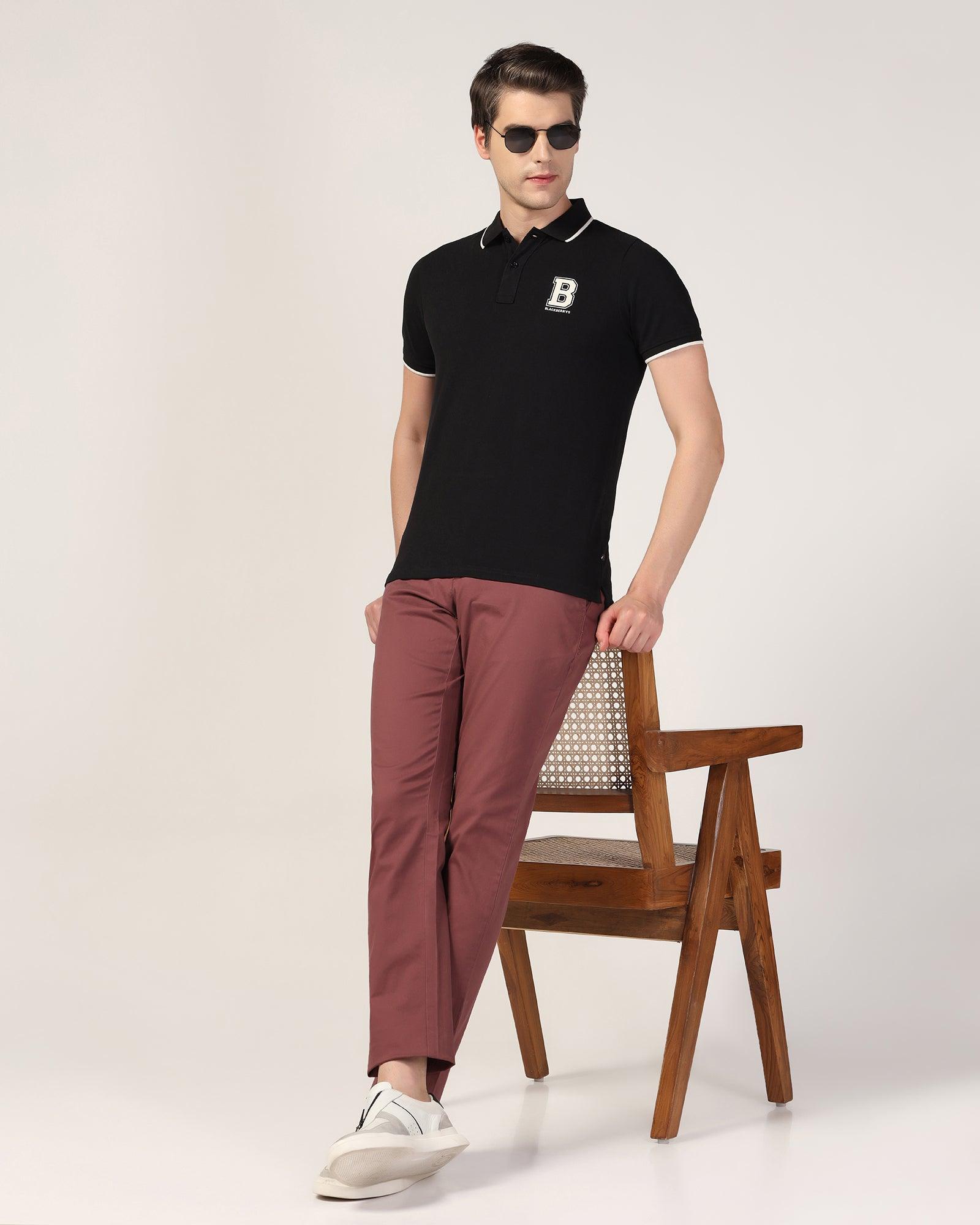 Slim Comfort B-95 Casual Rust Solid Khakis - Lab - Blackberrys