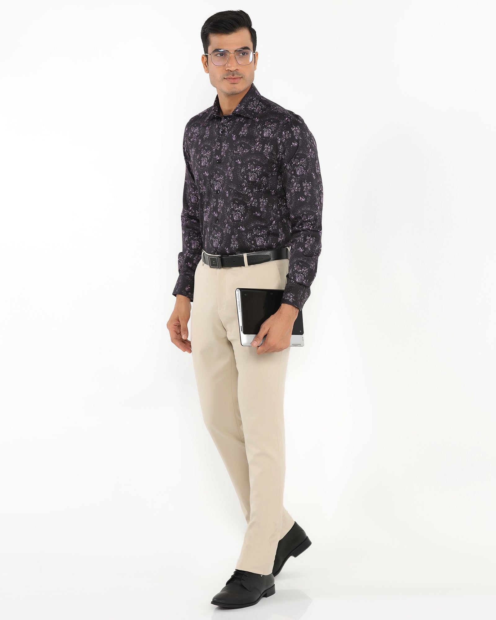 Slim Comfort B-95 Formal Beige Solid Trouser - Musk