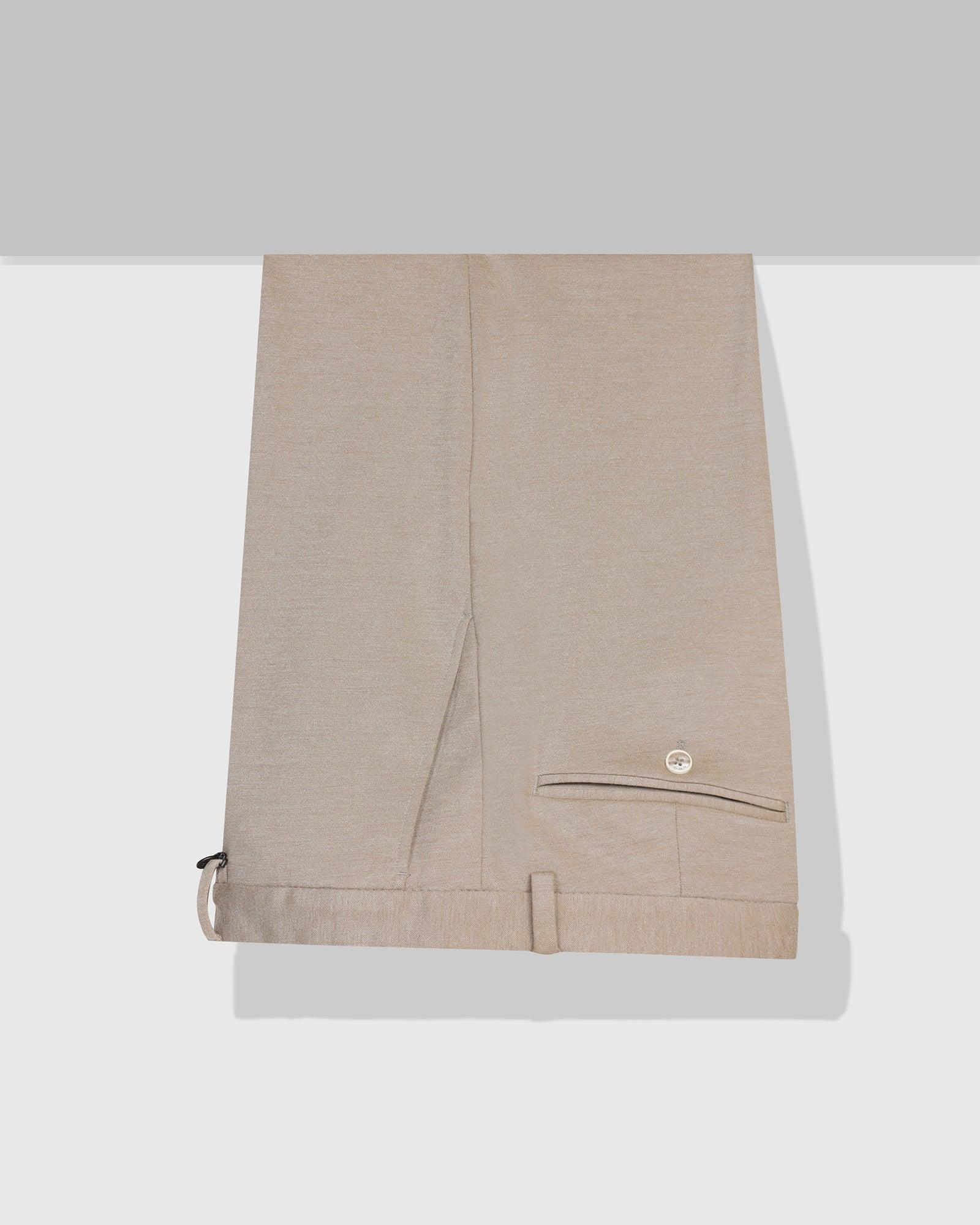 Slim Comfort B-95 Formal Beige Solid Trouser - Raider - Blackberrys