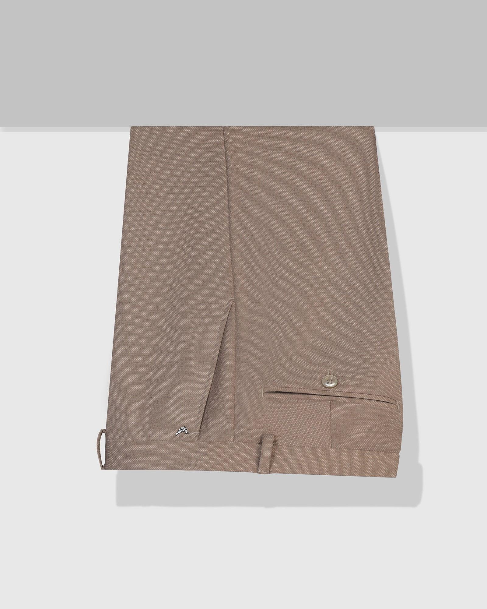 Slim Comfort B-95 Formal Beige Textured Trouser - Iron - Blackberrys